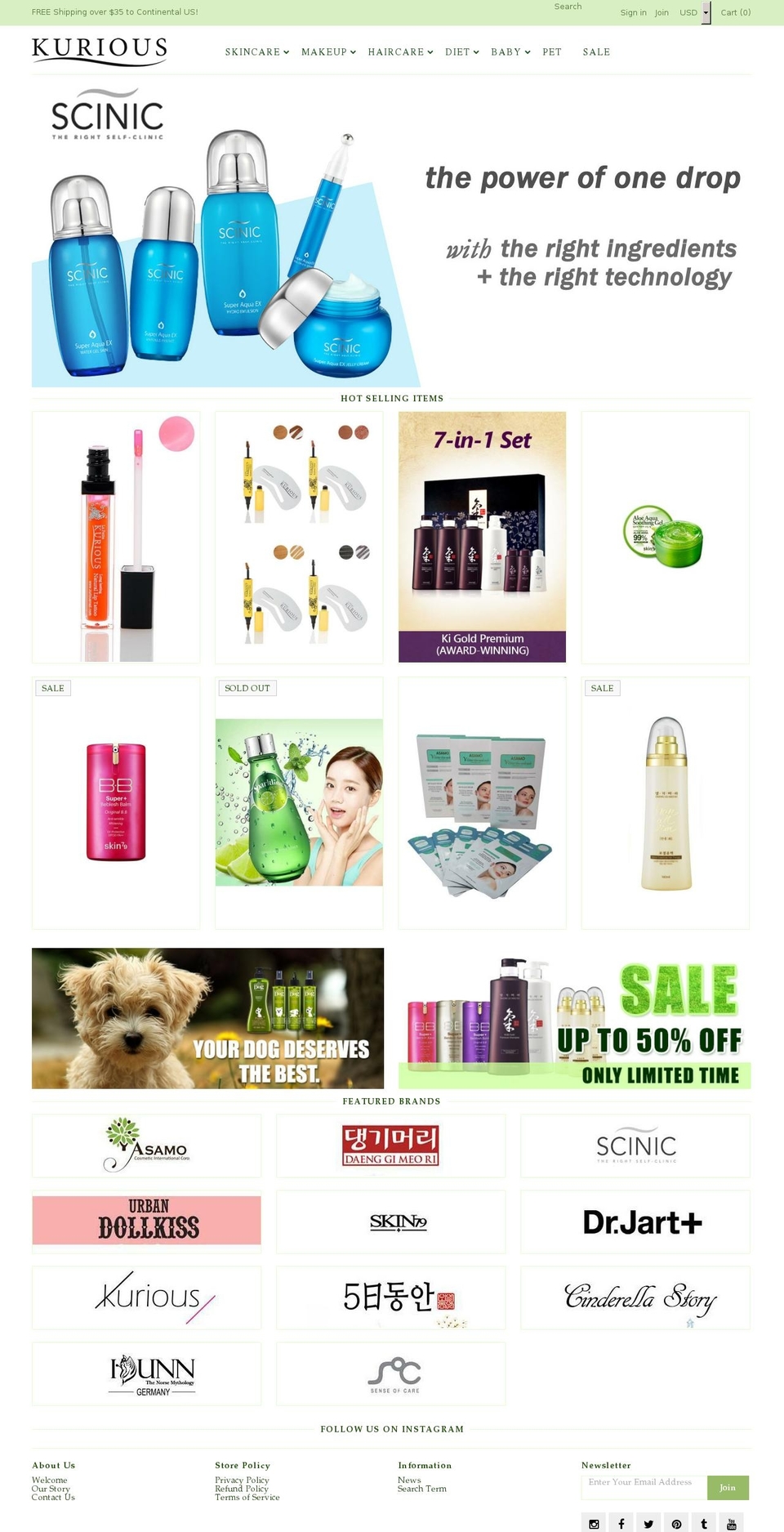 Lezada Shopify theme site example kuriousmall.com