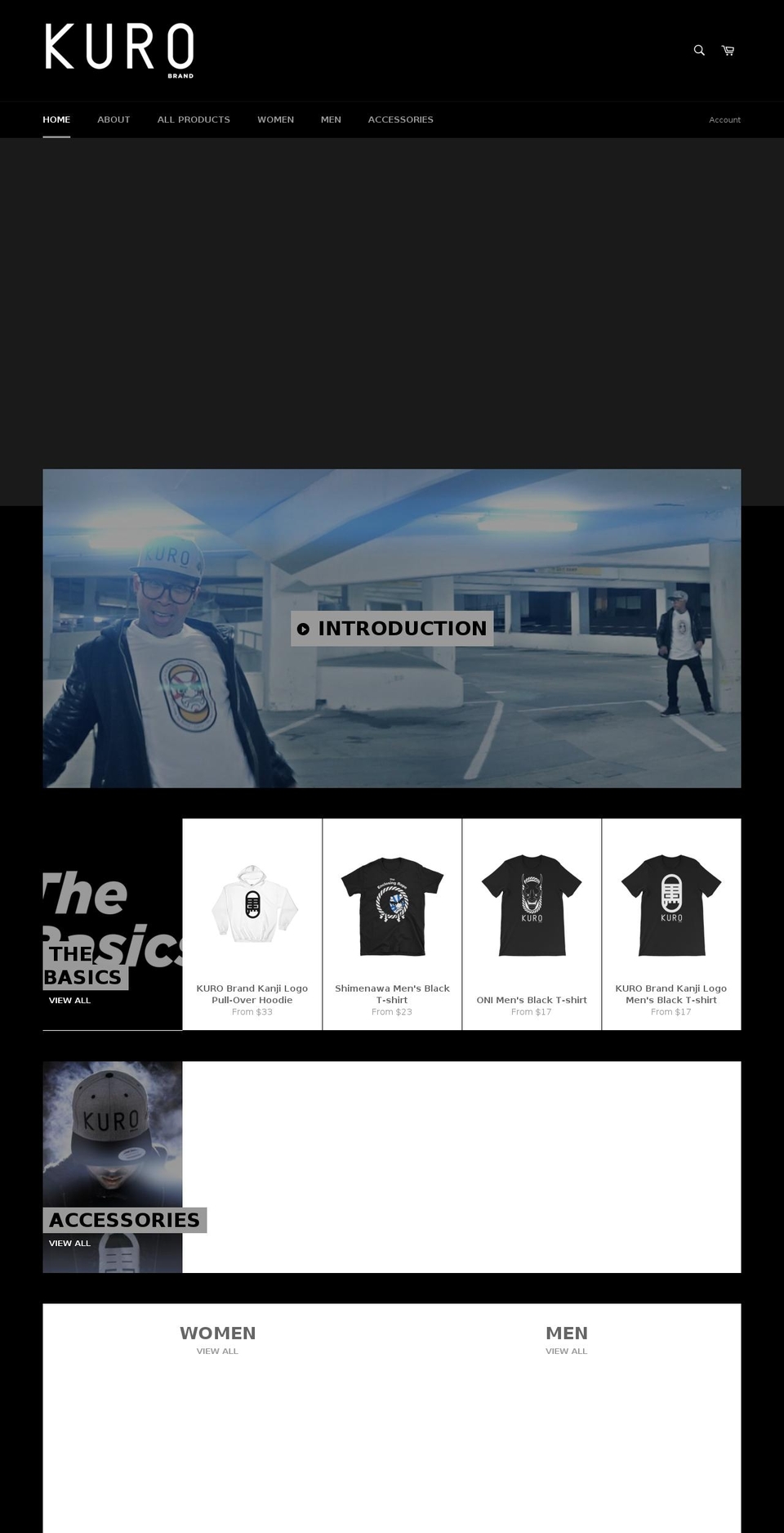 kurobrand.com — Shopify storefront screenshot