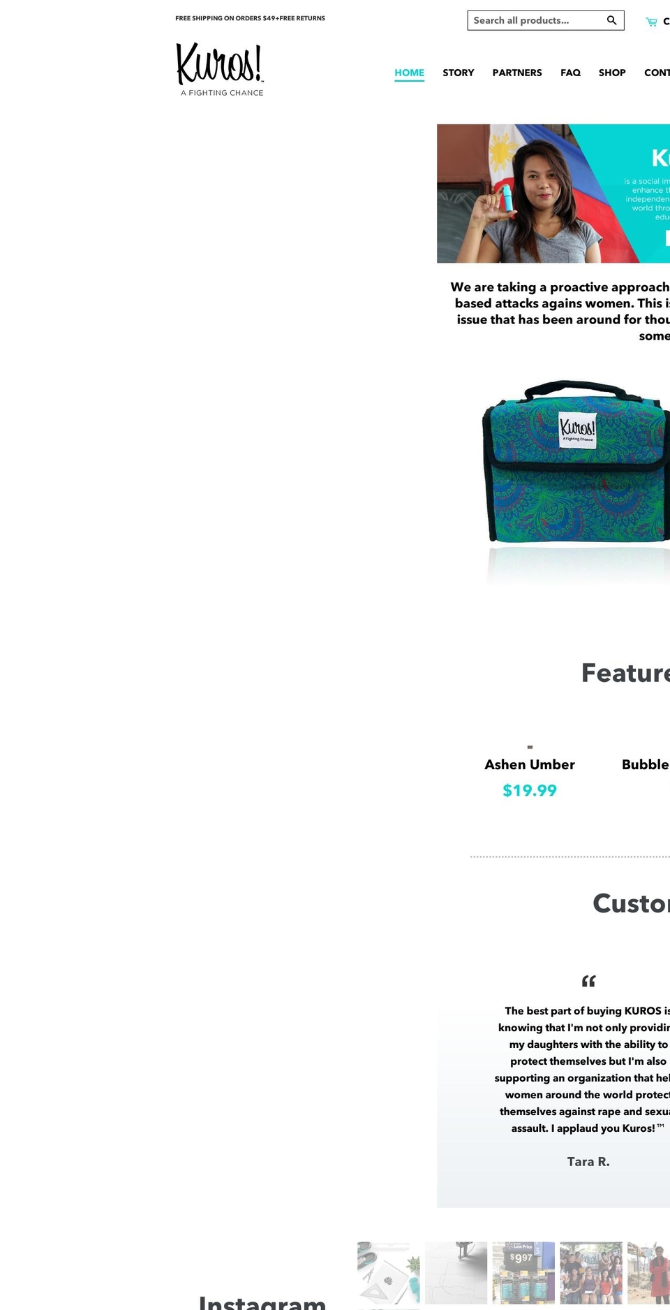 kuros.com shopify website screenshot