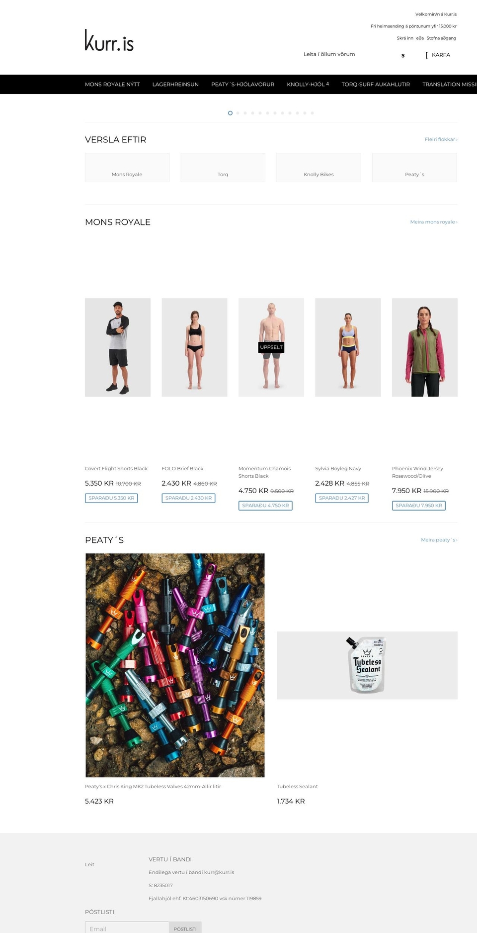 kurr.is shopify website screenshot