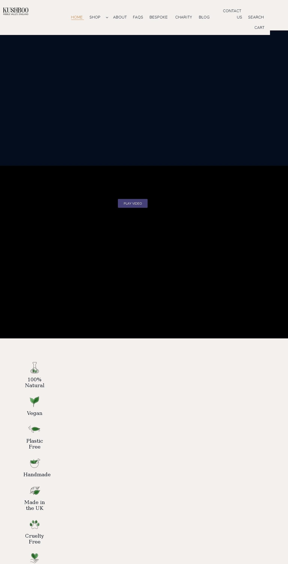 kushboosoaps.co.uk shopify website screenshot