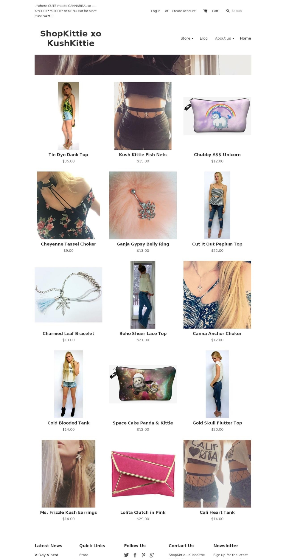kushkittie.com shopify website screenshot