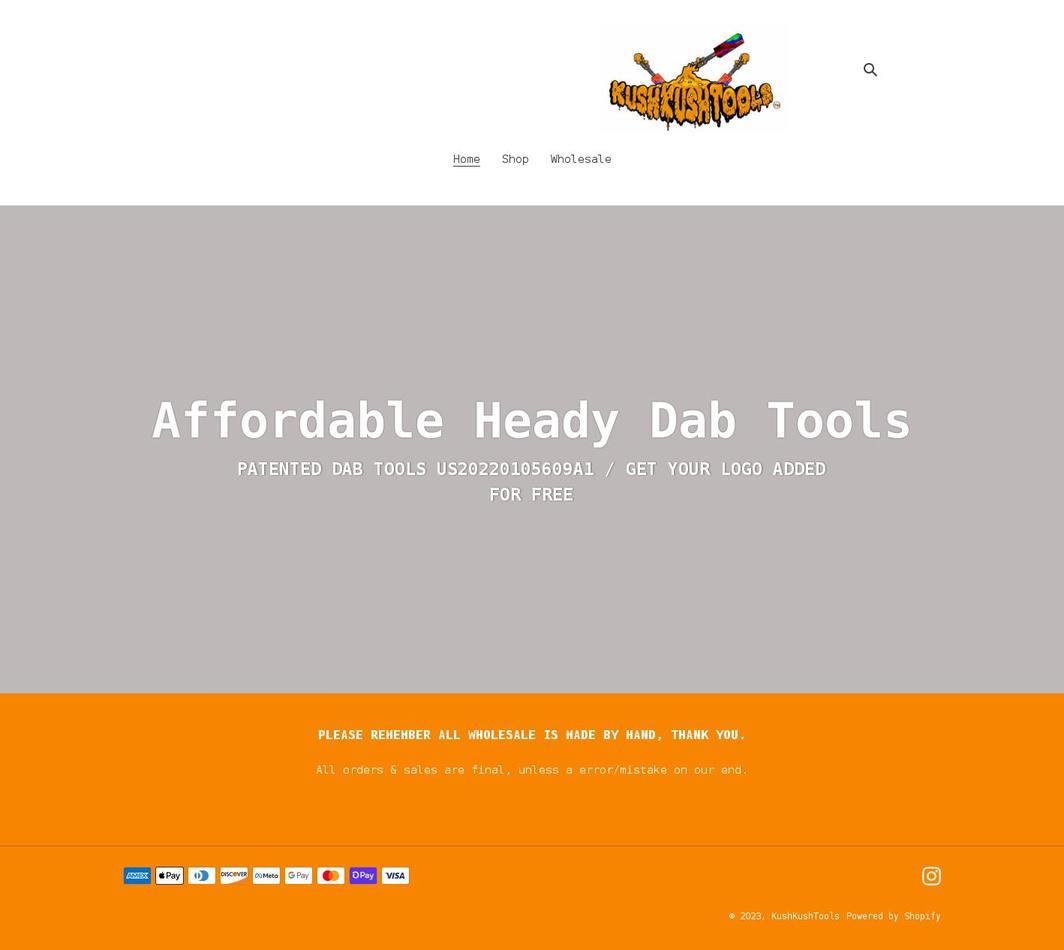 kushkushtools.com shopify website screenshot
