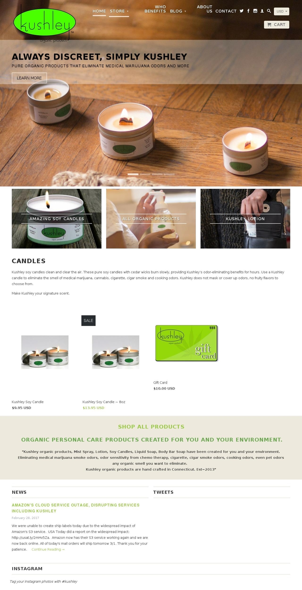 kushley.com shopify website screenshot
