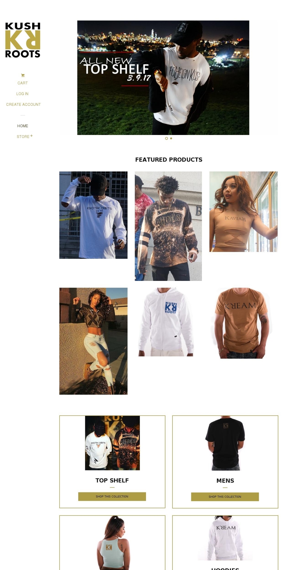 kushroots.com shopify website screenshot