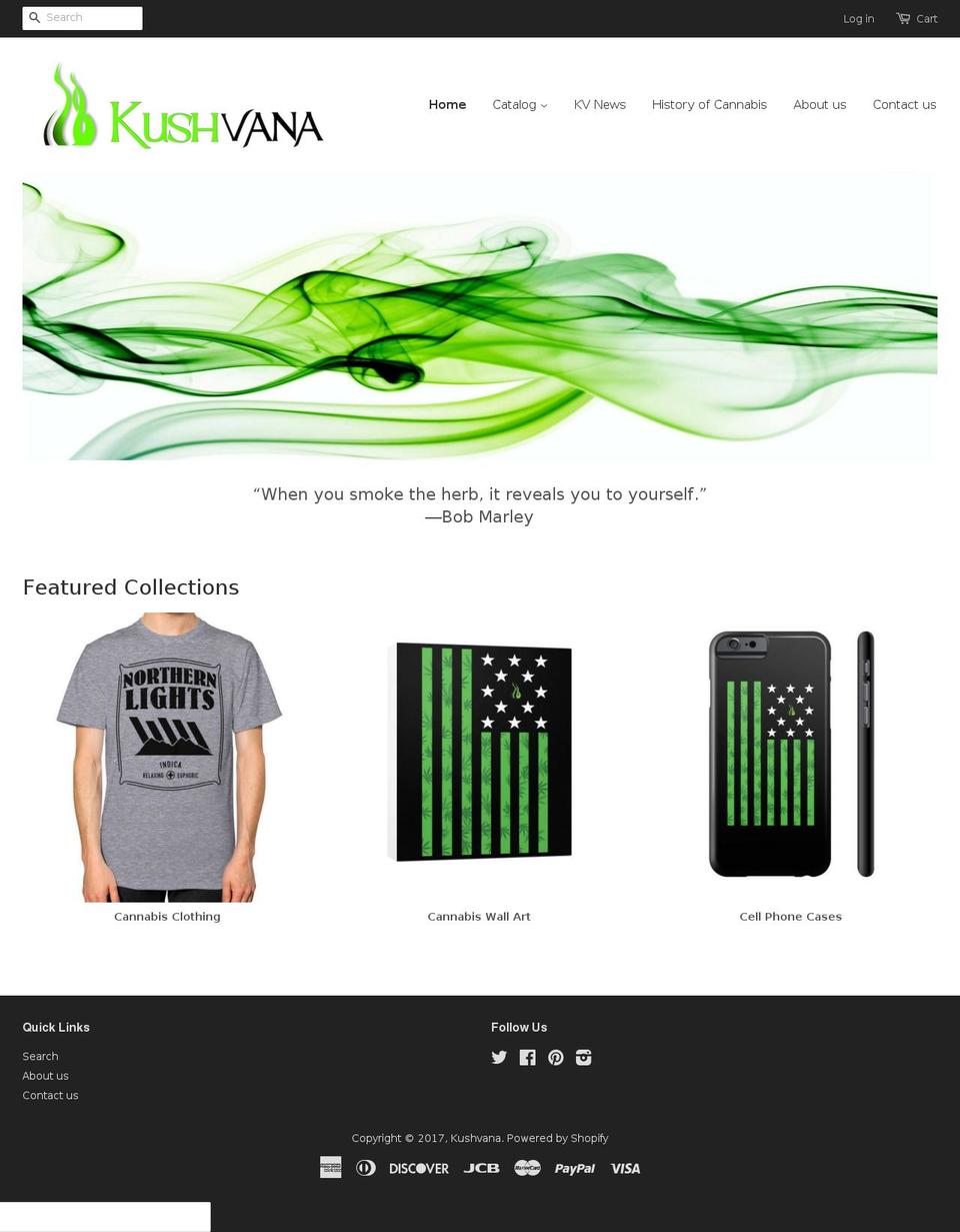 kushvana.com shopify website screenshot