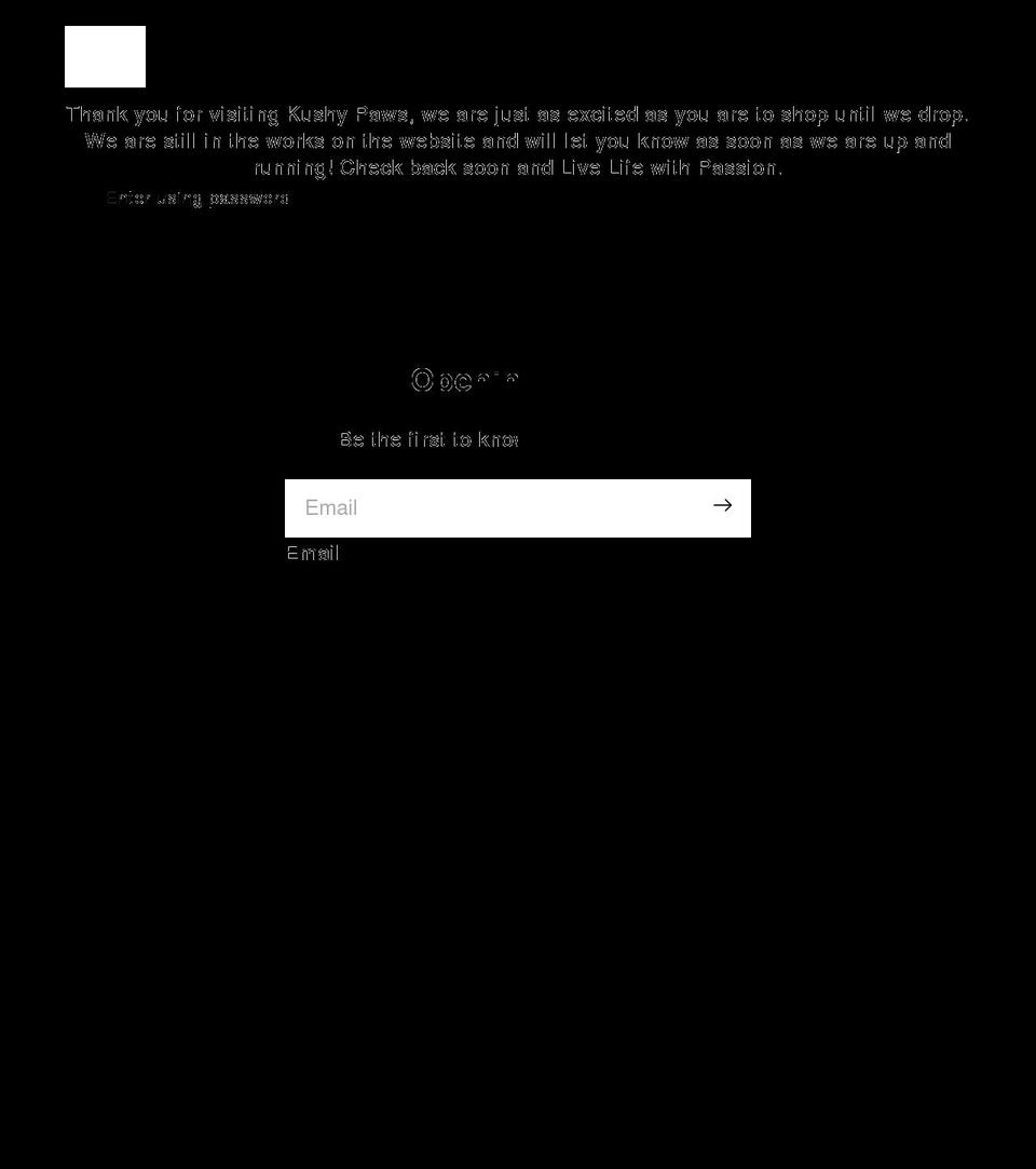 kushypaws.com shopify website screenshot