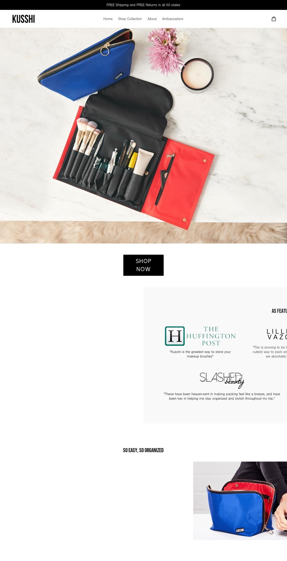 kusshibags.com — Shopify storefront screenshot