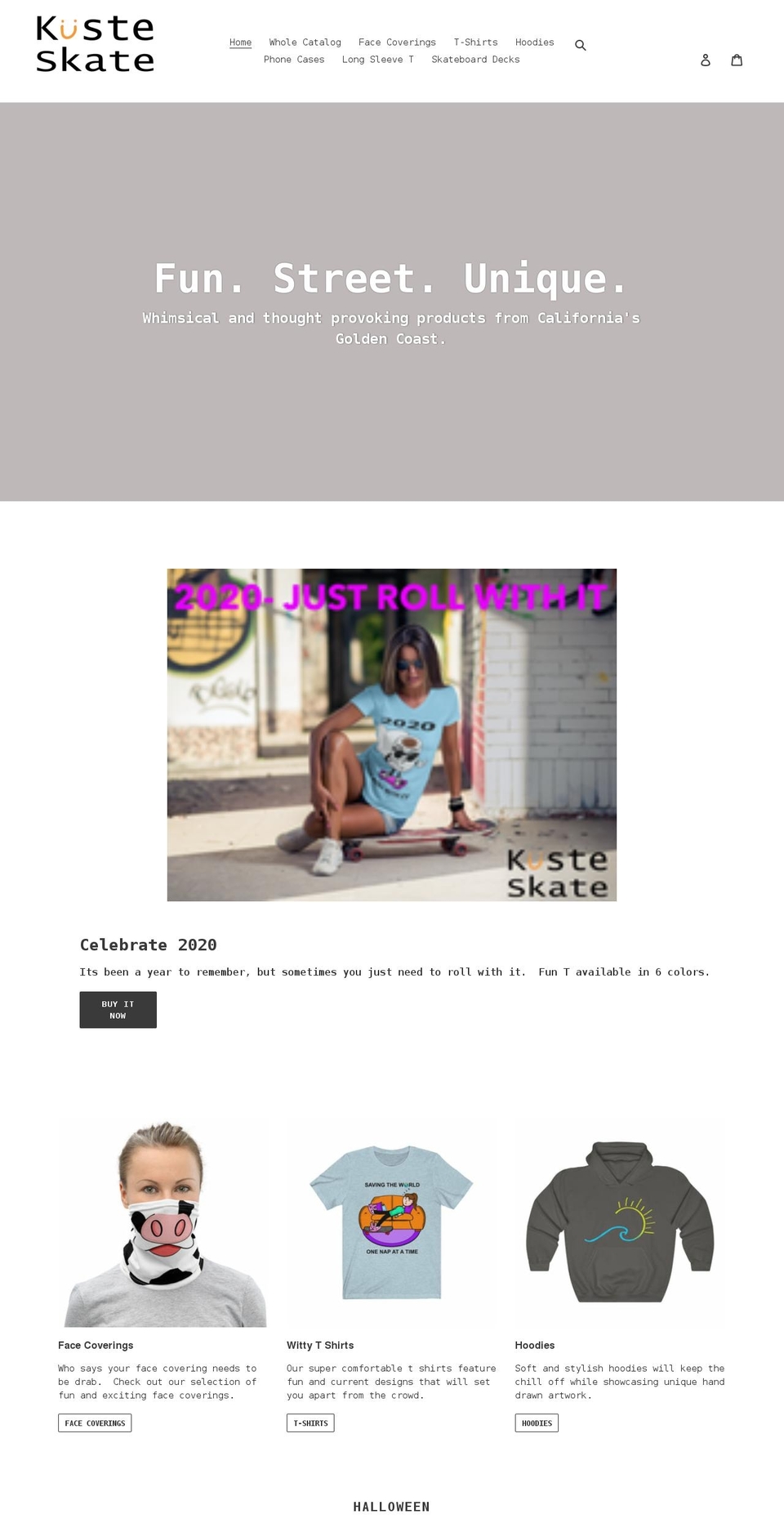 kusteskate.com shopify website screenshot