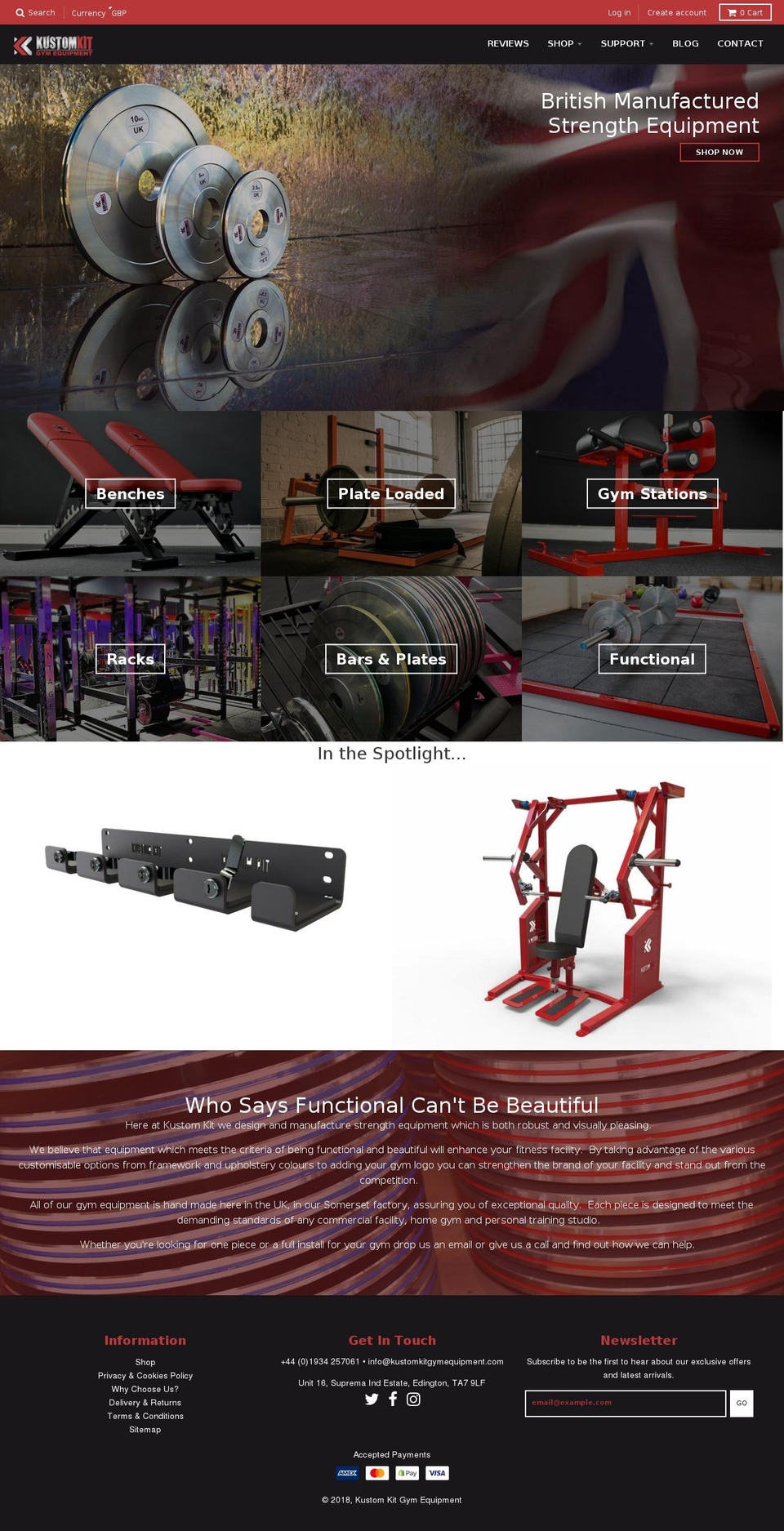 kustom-kit-gym-equipment.myshopify.com shopify website screenshot