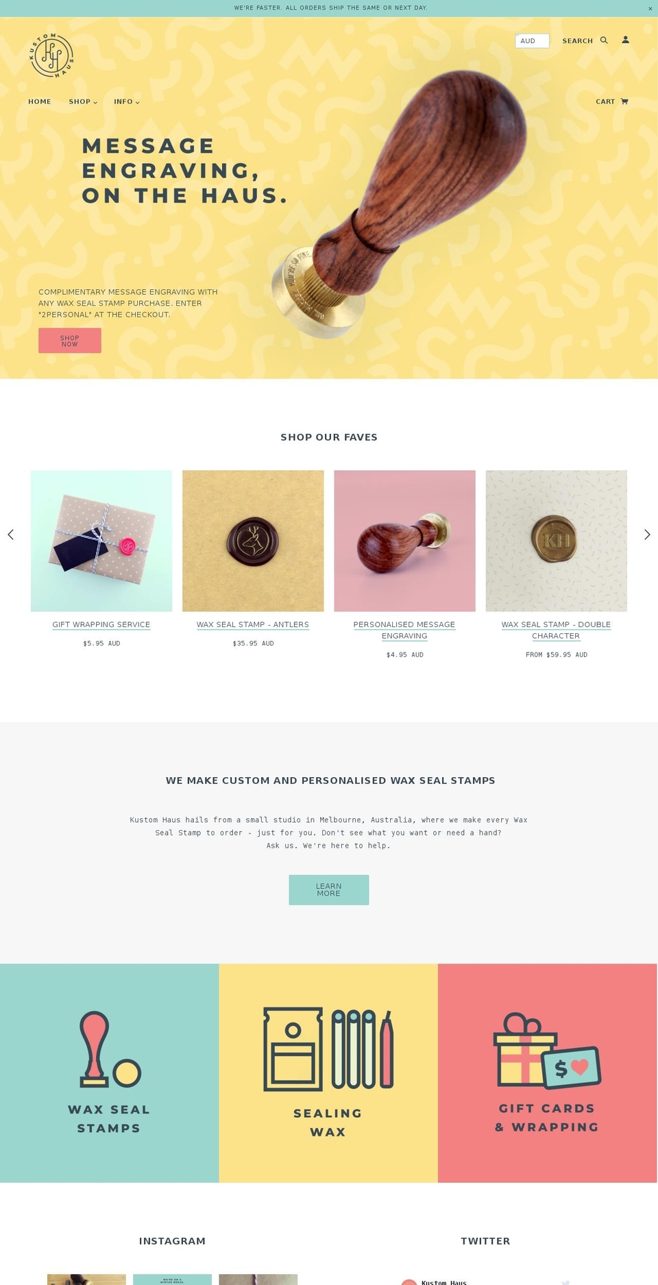 kustomhaus.com.au shopify website screenshot