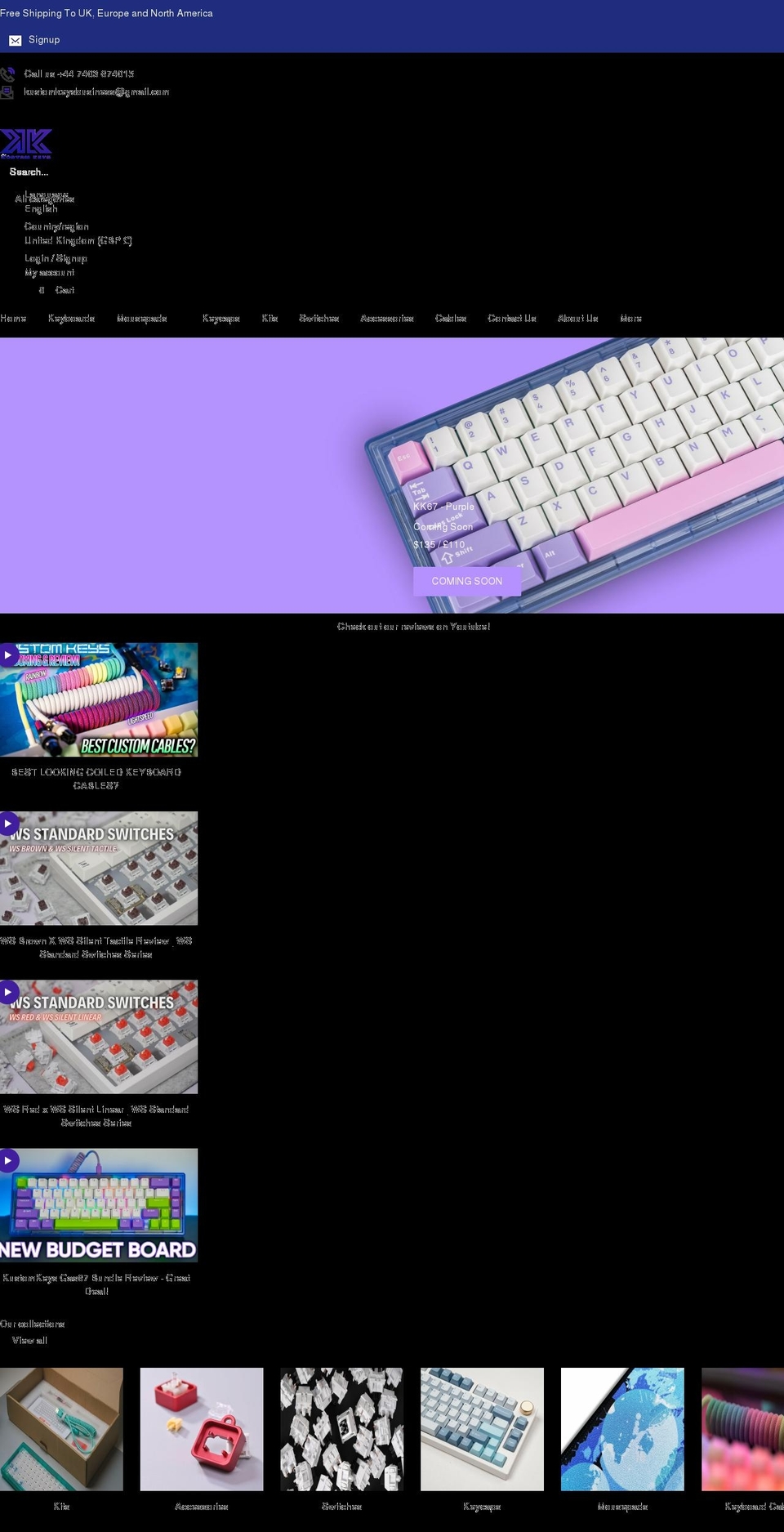 kustomkeys.com shopify website screenshot