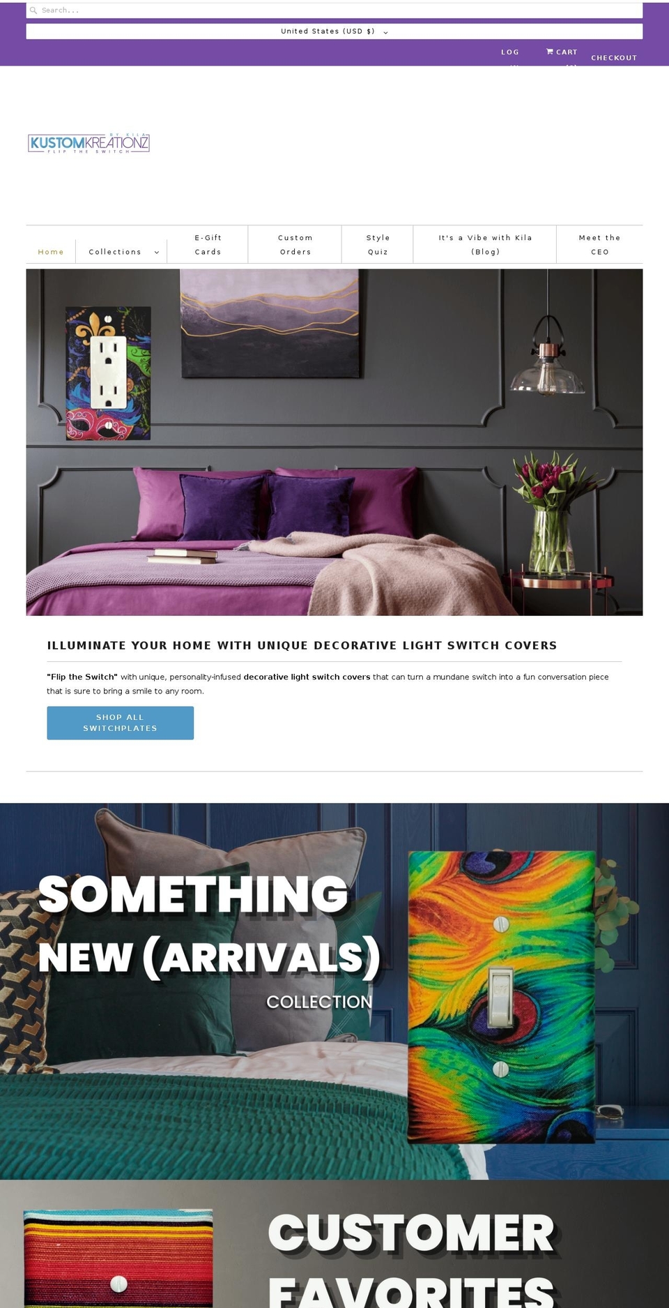 kustomkreationzbykila.com shopify website screenshot