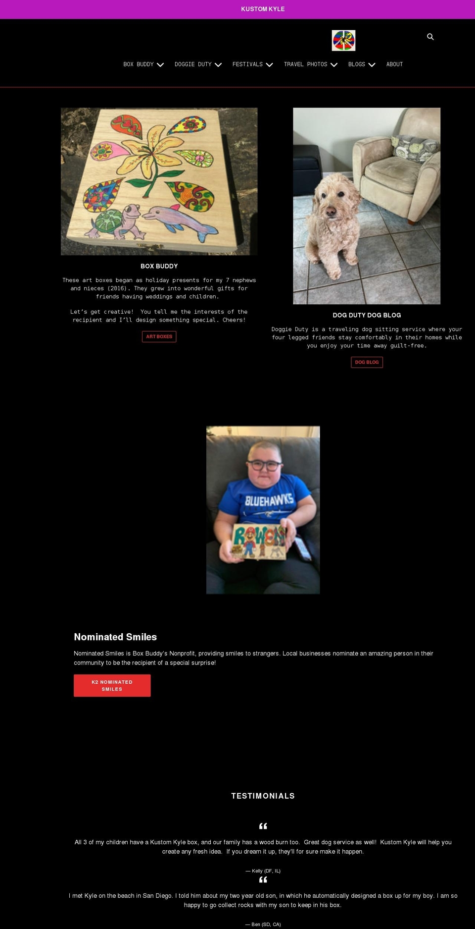 kustomkyle.com shopify website screenshot