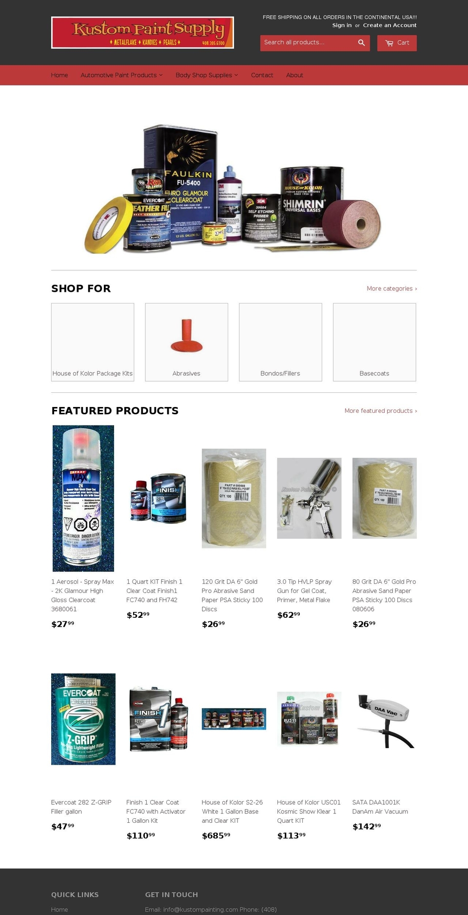 kustompainting.com — Shopify storefront screenshot