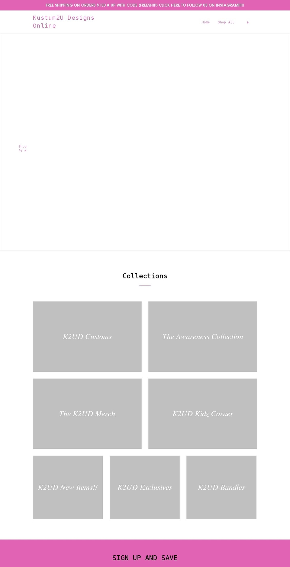 kustum2udesigns.com shopify website screenshot