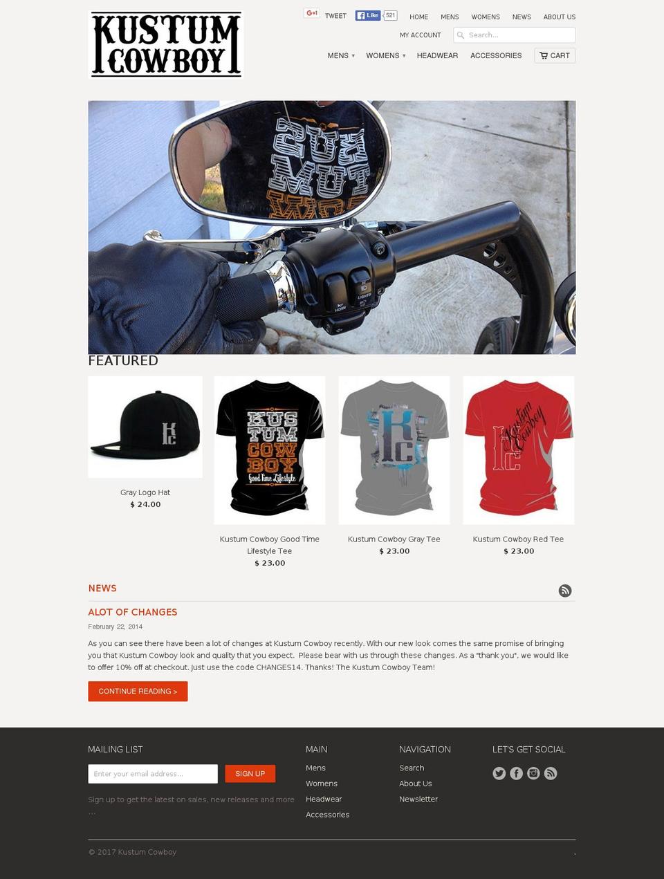 kustumcowboy.com shopify website screenshot