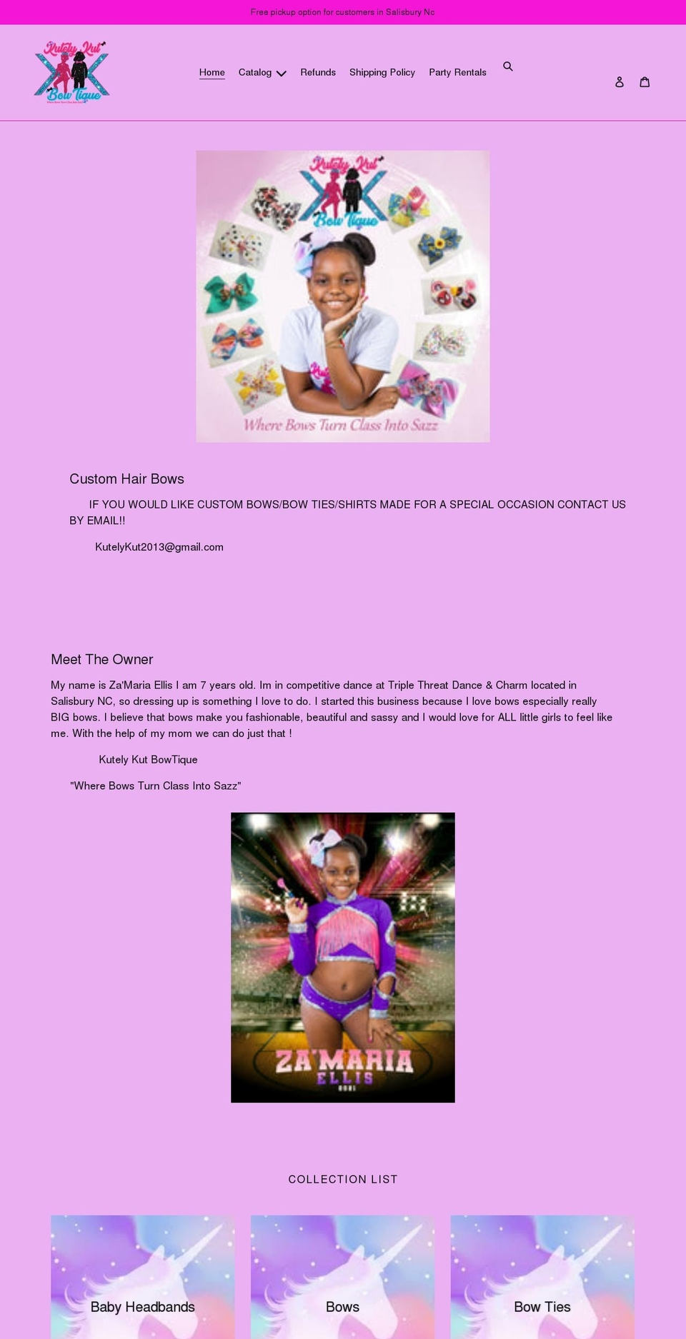 kutelykutbowtique.com shopify website screenshot