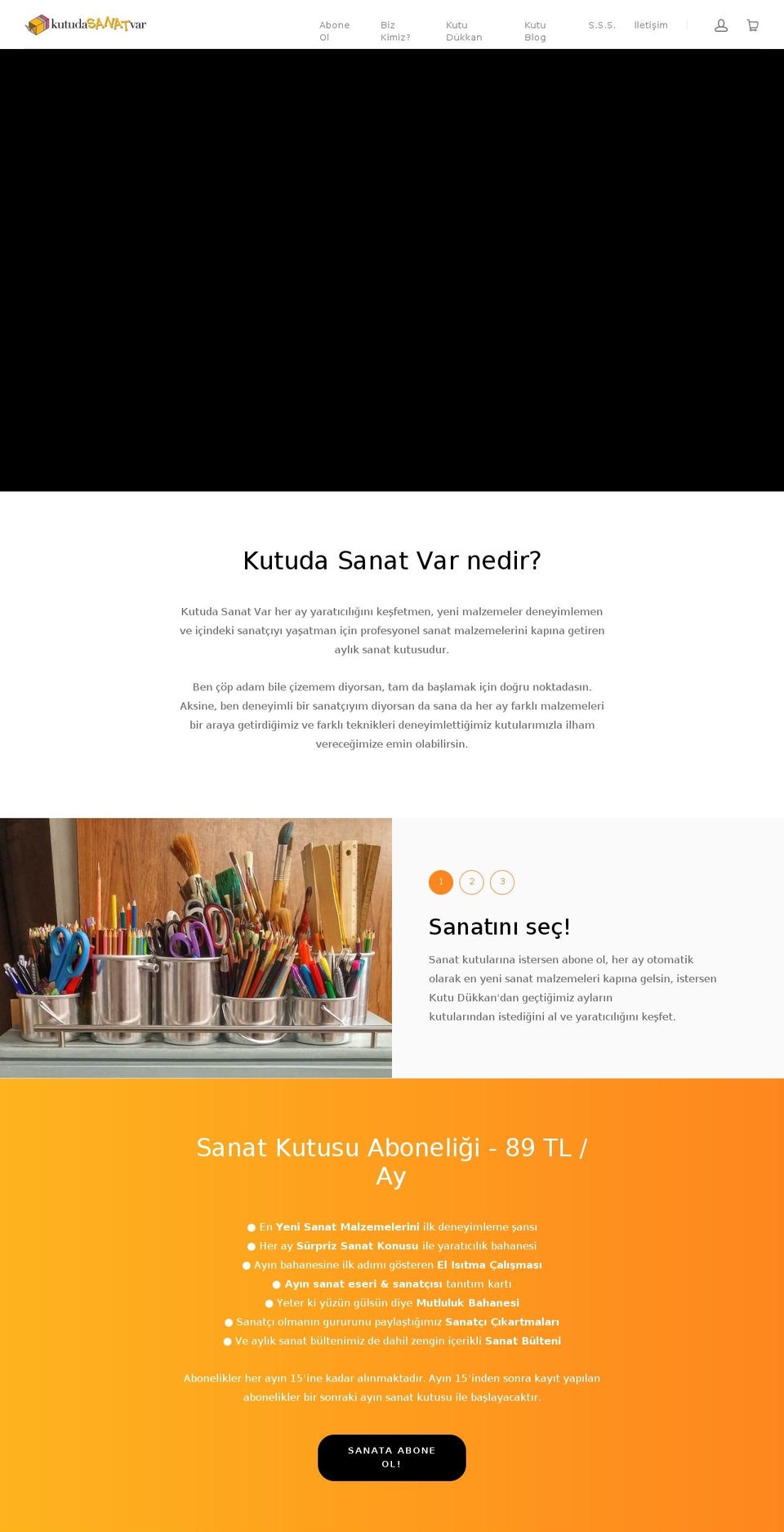 kutudasanatvar.net shopify website screenshot