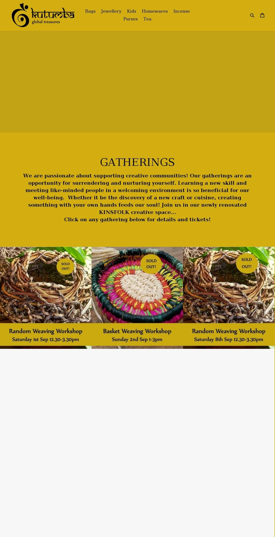 kutumba.com.au shopify website screenshot