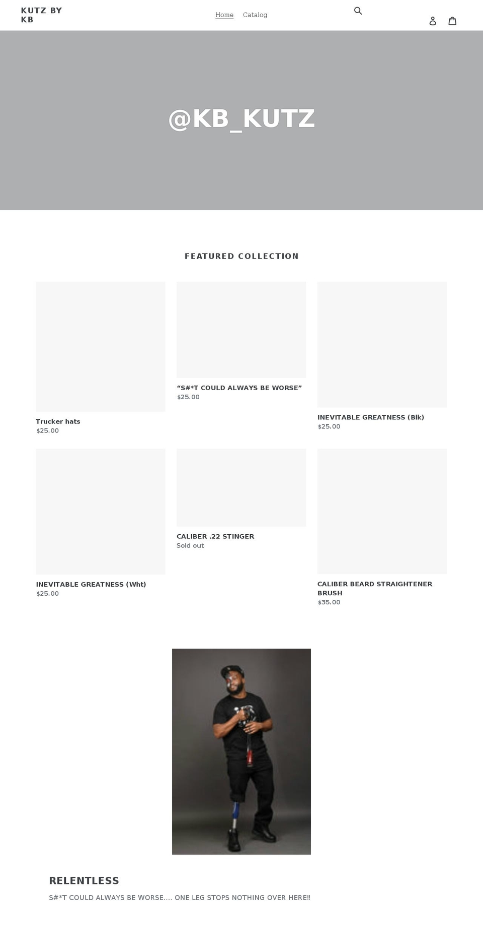 kutzbykb.com shopify website screenshot