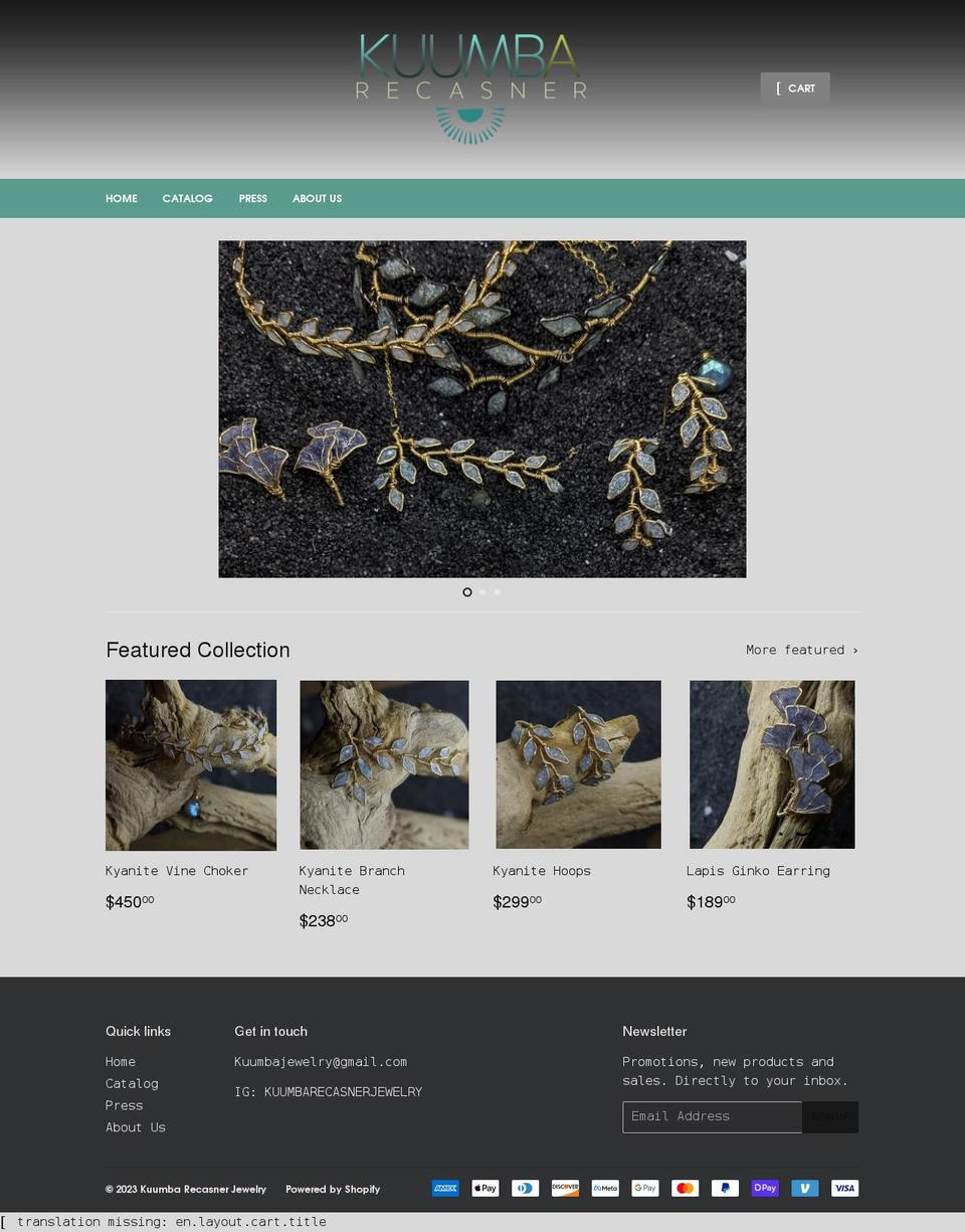 kuumbarecasner.com shopify website screenshot