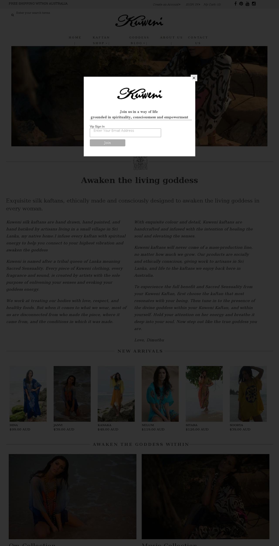 kuweni.com — Shopify storefront screenshot