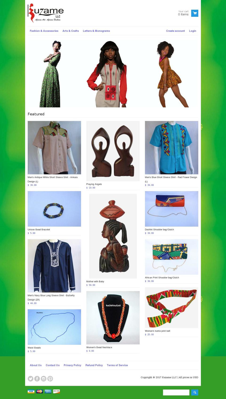 kuzame.com shopify website screenshot