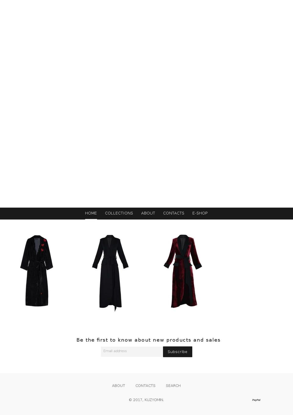 kuzyomin.com shopify website screenshot