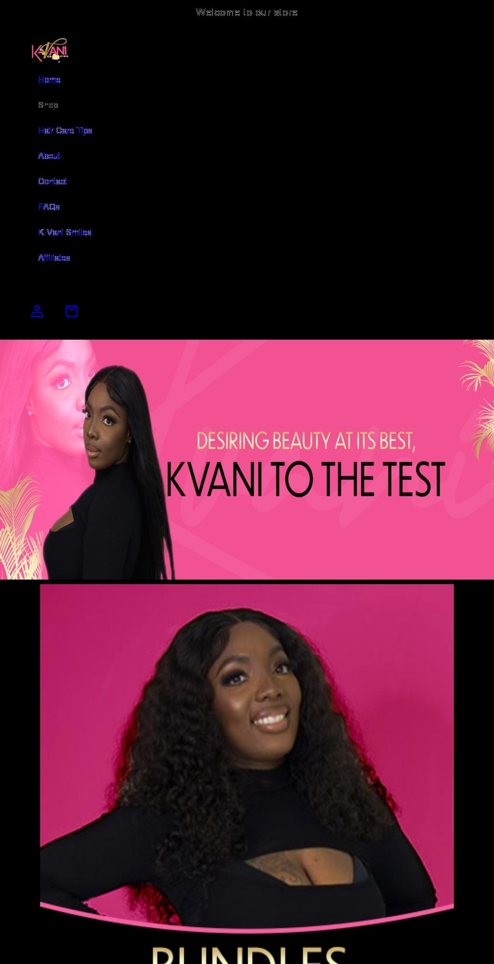 kvanicollectionllc.com shopify website screenshot
