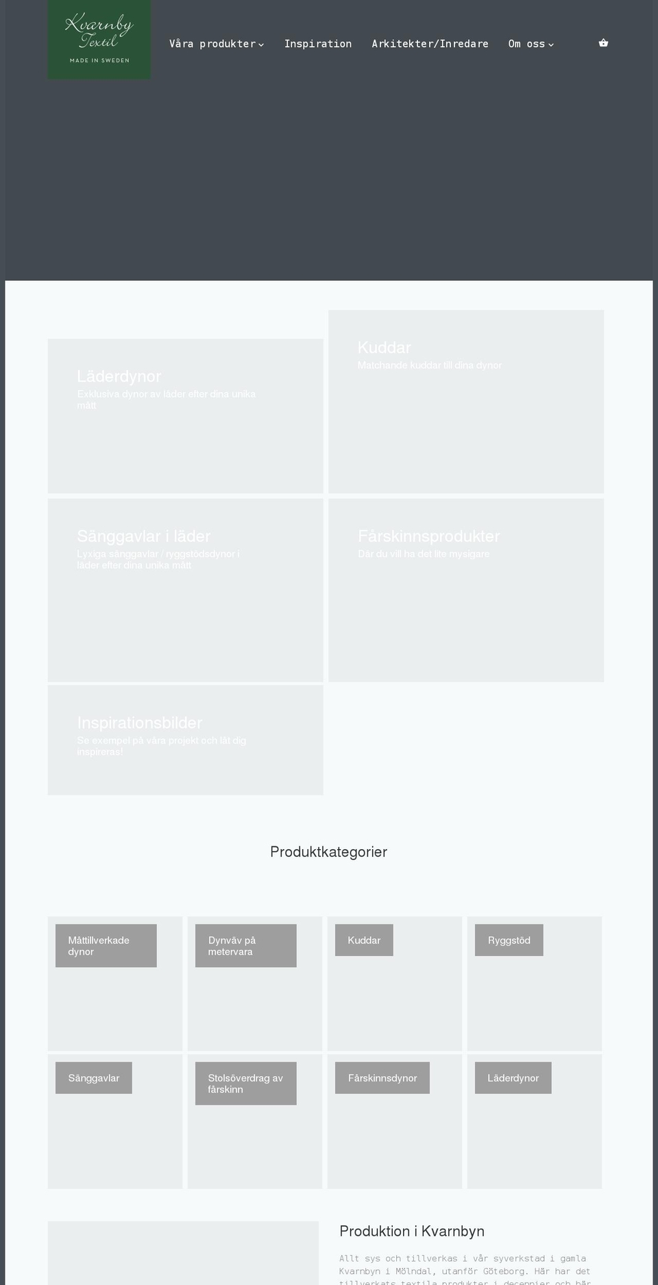 kvarnbytextil.se shopify website screenshot