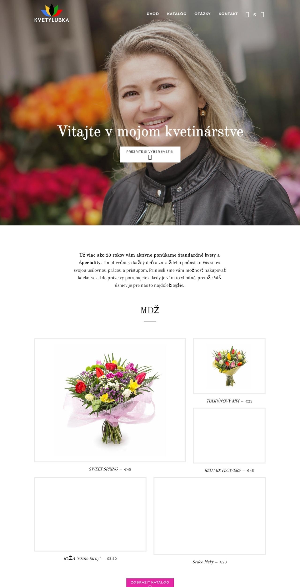 kvetymileticka.com — Shopify storefront screenshot