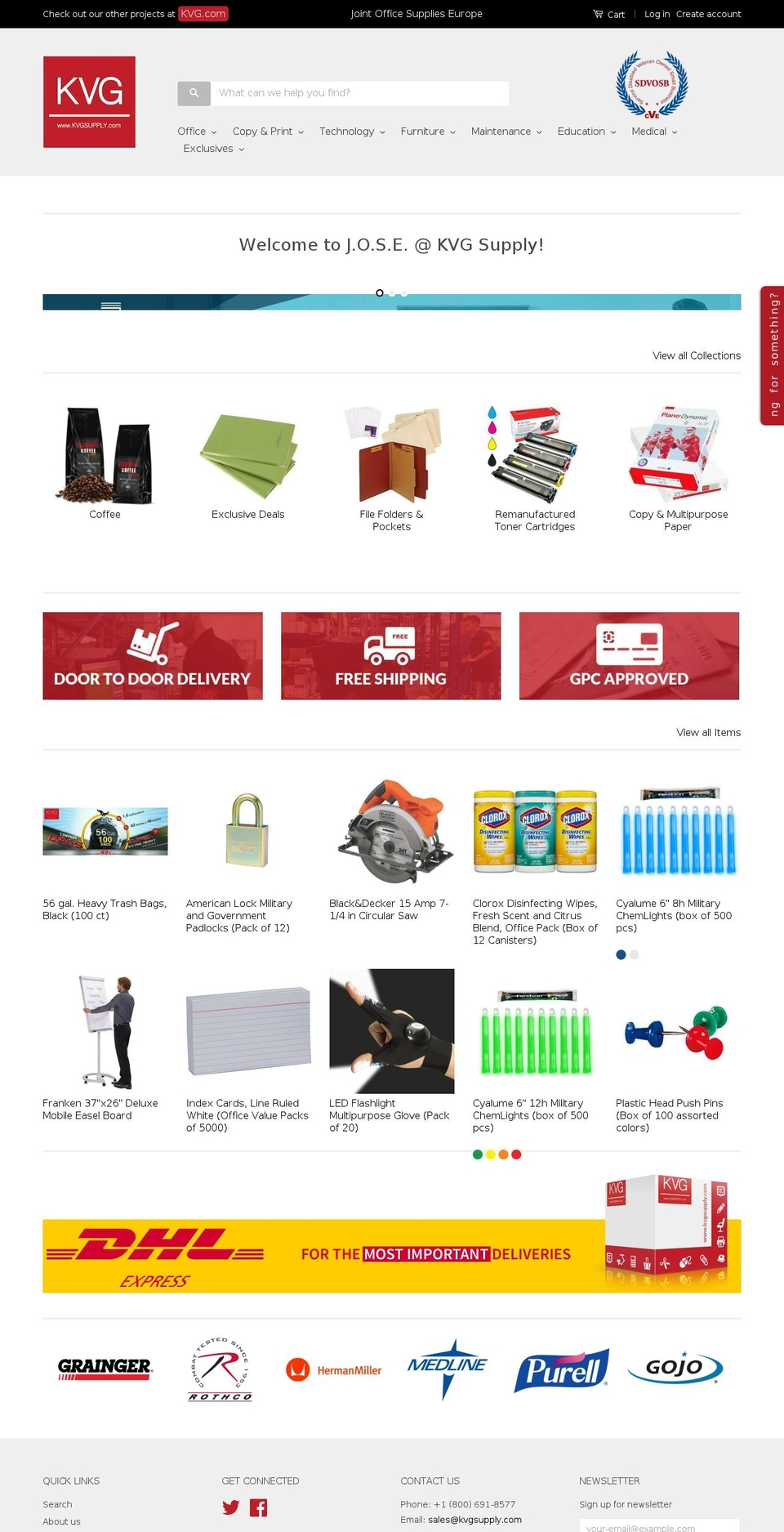 kvgsupply.com — Shopify storefront screenshot
