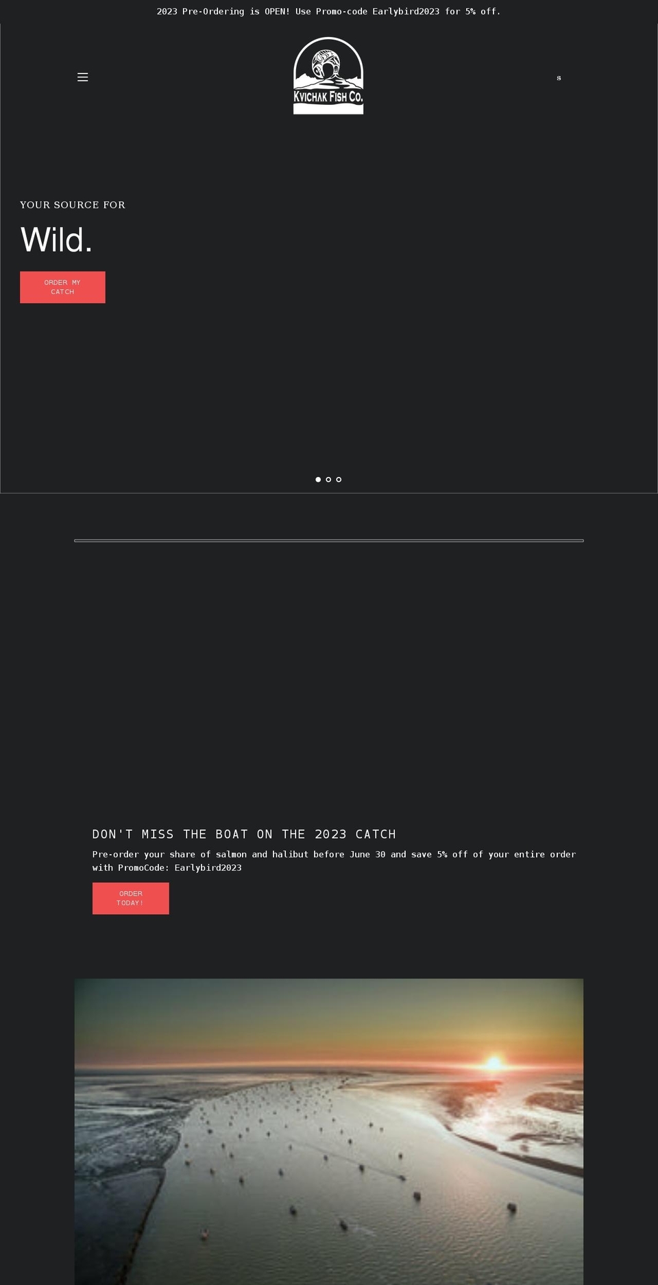 kvichakfish.com shopify website screenshot