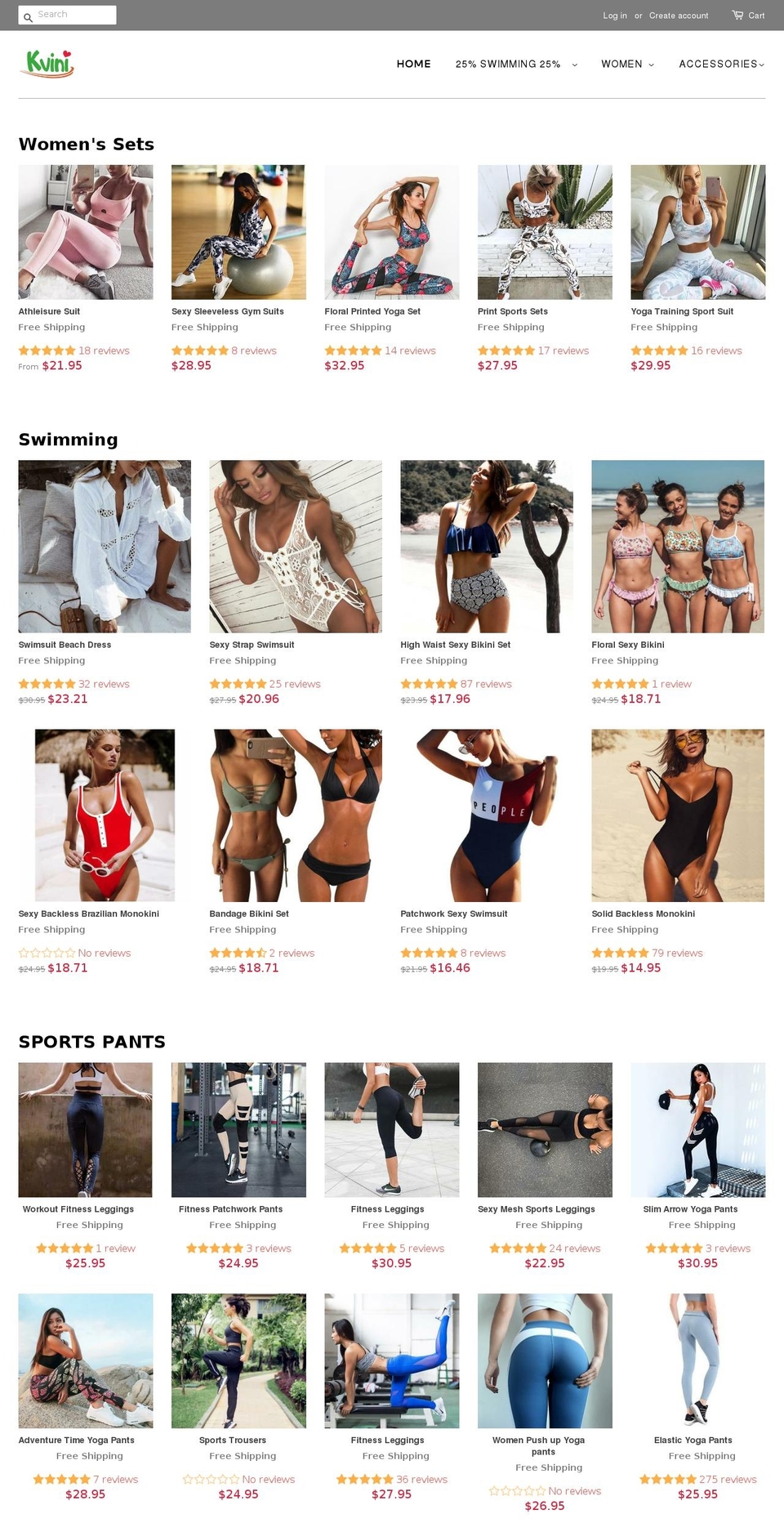 kvini.com — Shopify storefront screenshot
