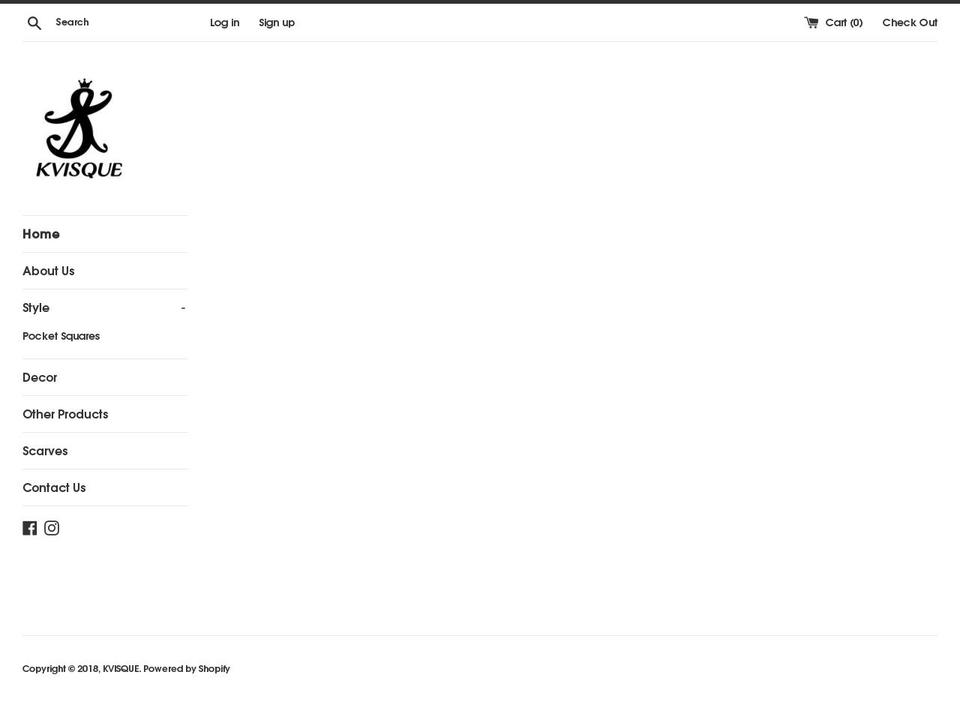 kvisque.com — Shopify storefront screenshot