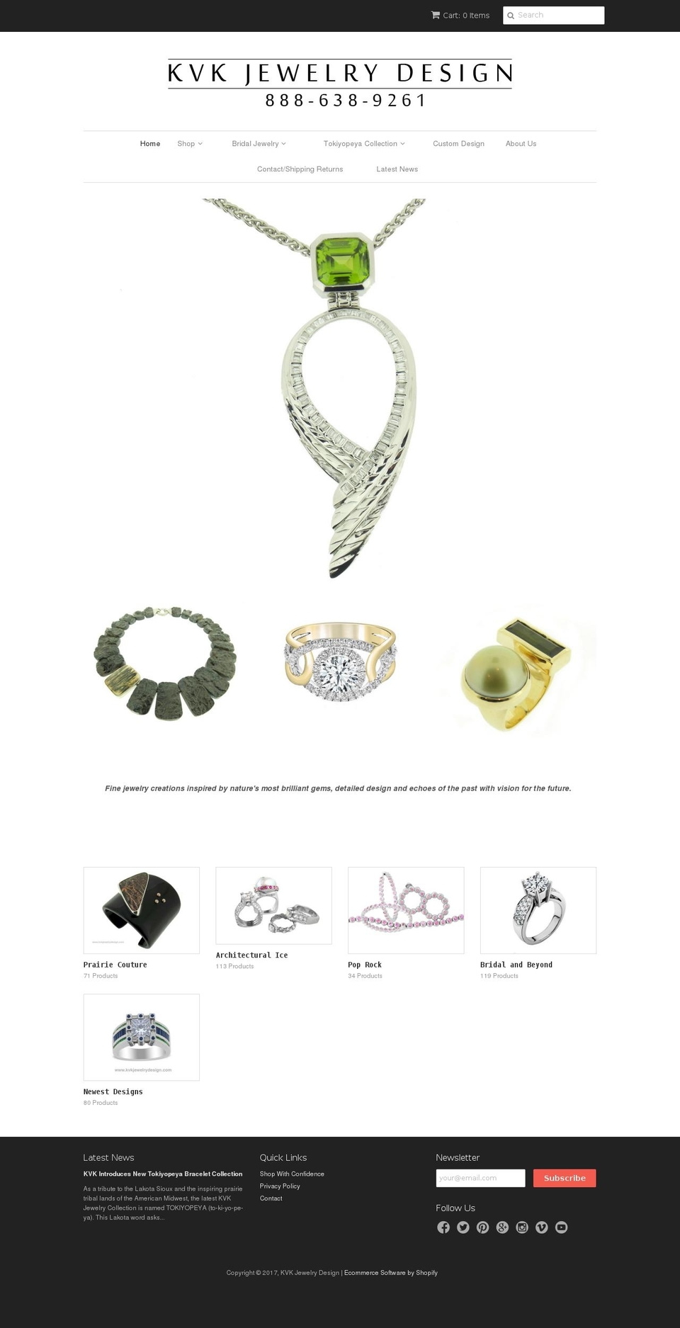 kvkjewelrydesign.com shopify website screenshot