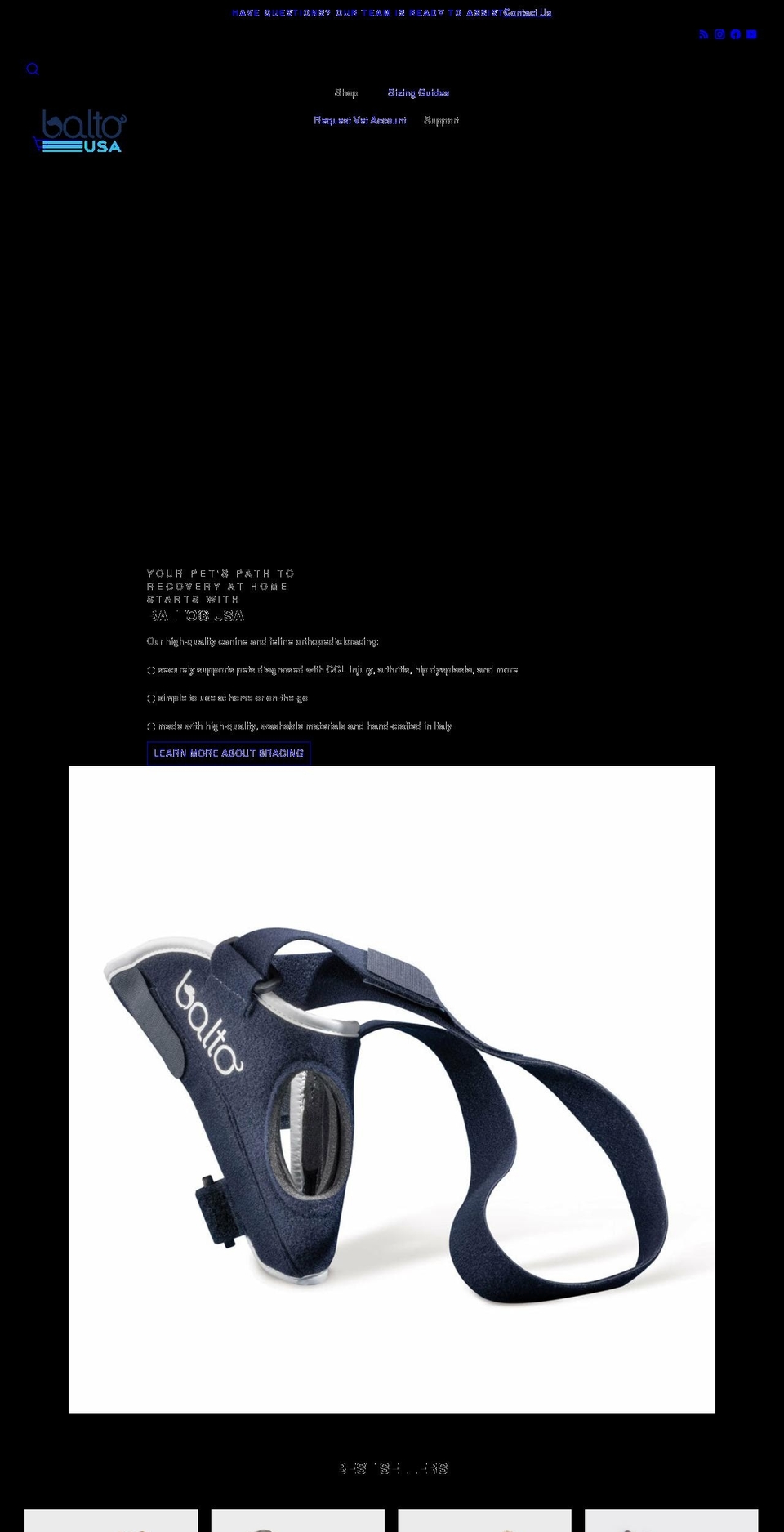 kvportho.com — Shopify storefront screenshot