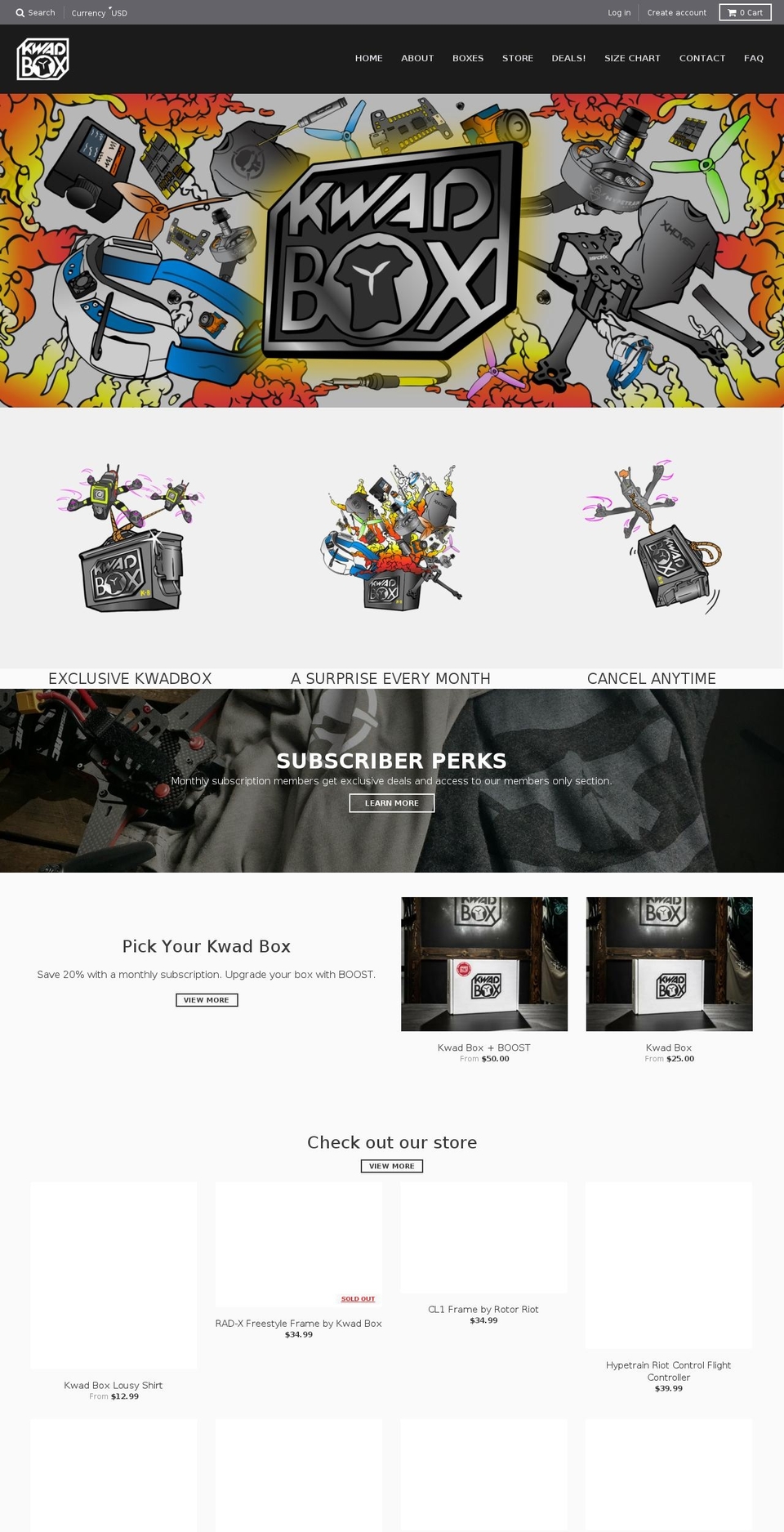 kwadbox.com shopify website screenshot