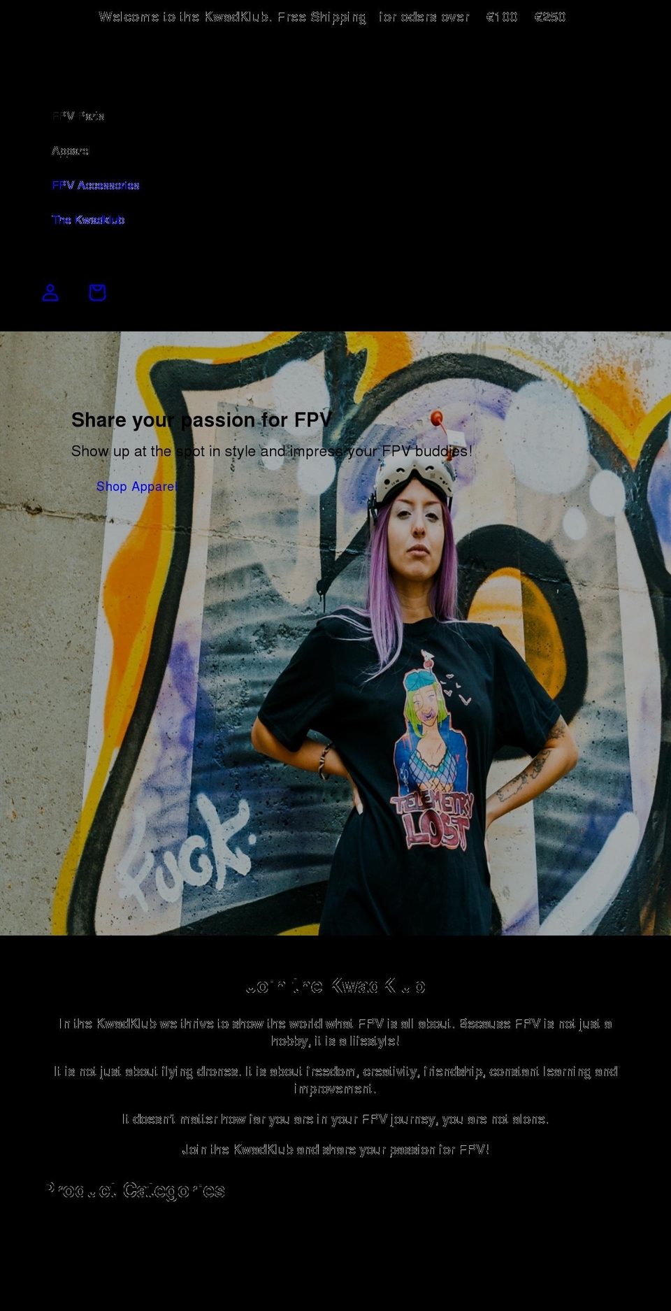kwadklub.com shopify website screenshot