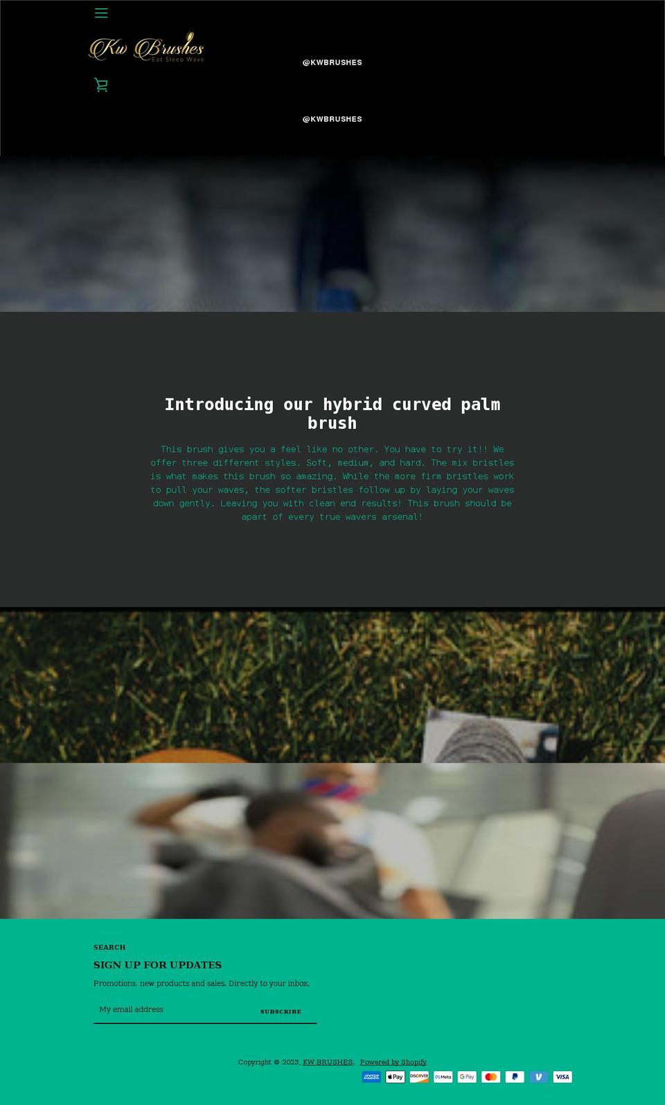 kwbrushes.com shopify website screenshot