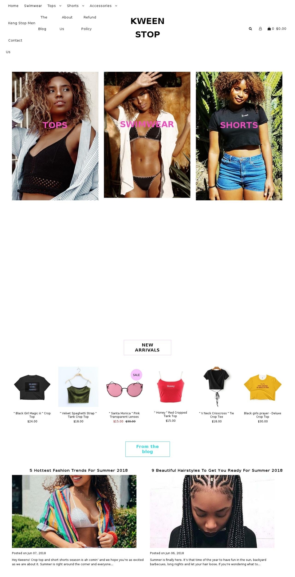 kweenstop.com — Shopify storefront screenshot