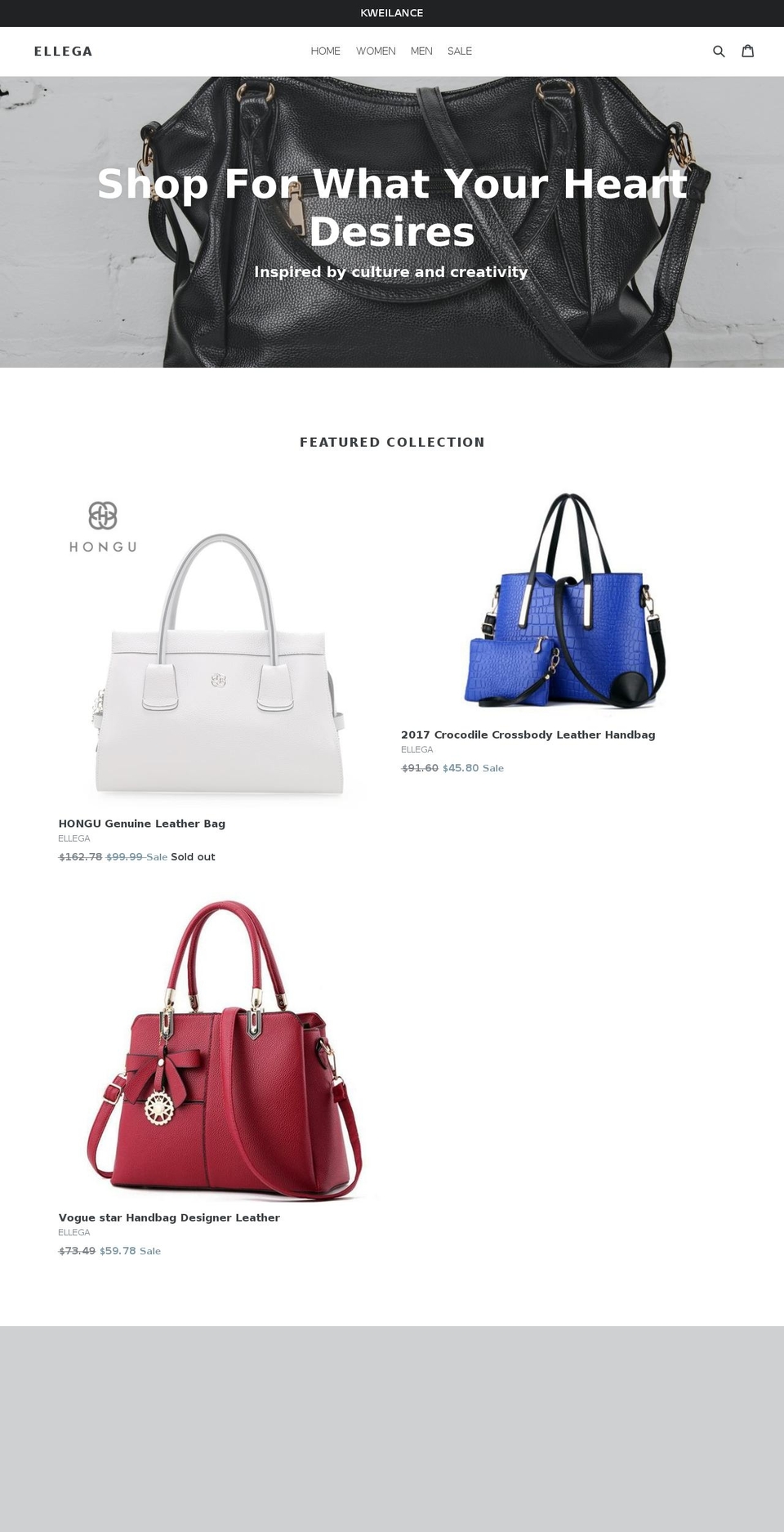 kweilance.com — Shopify storefront screenshot
