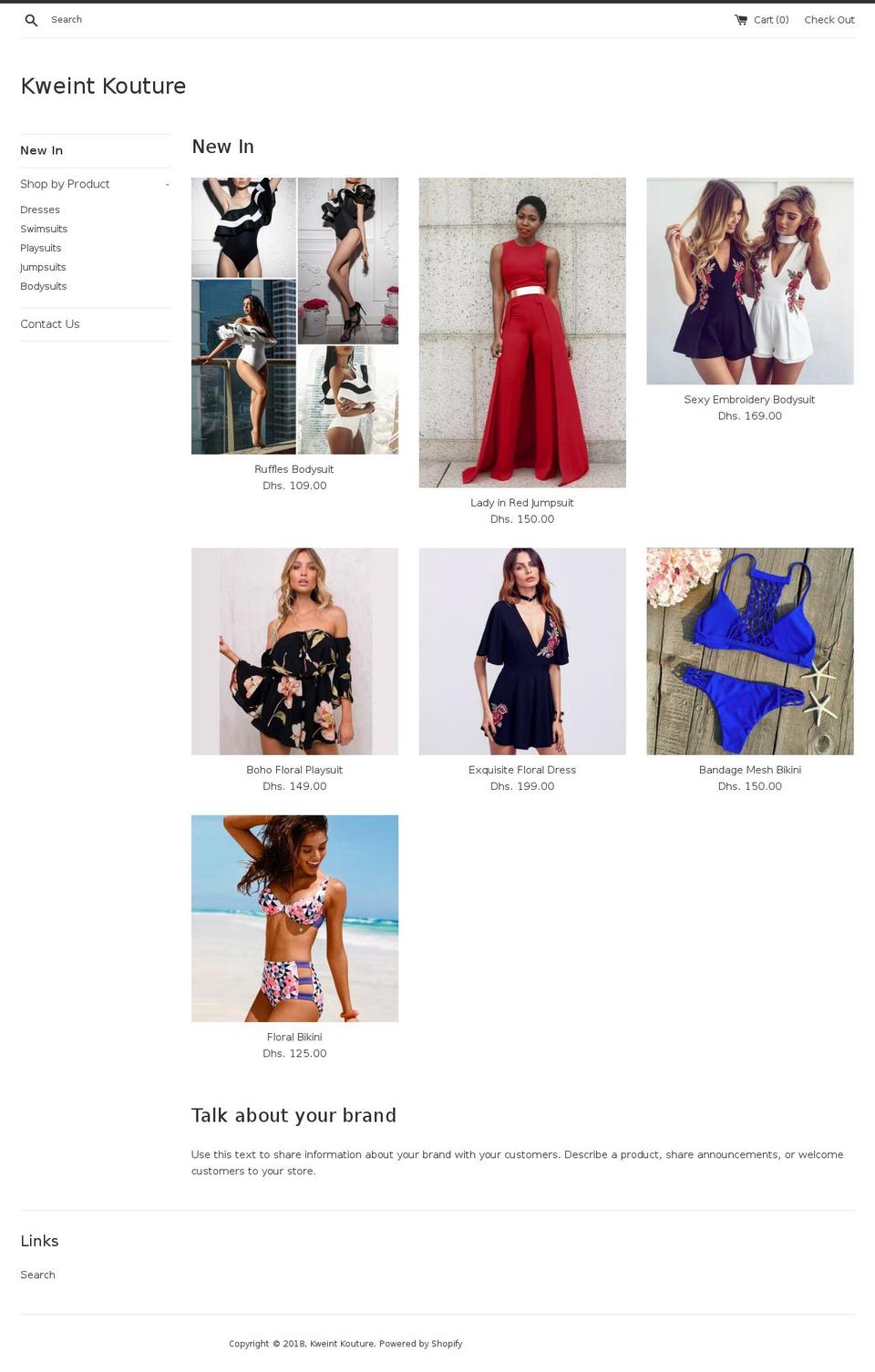 kweintkouture.com — Shopify storefront screenshot