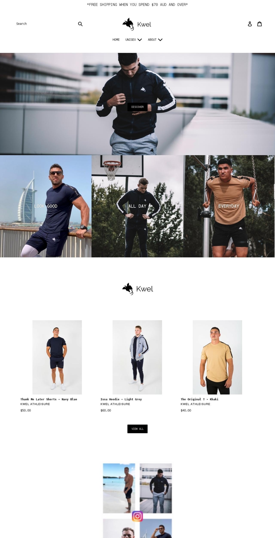 kwelathleisure.com — Shopify storefront screenshot