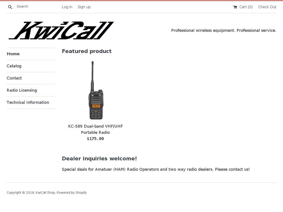 kwicall.com shopify website screenshot