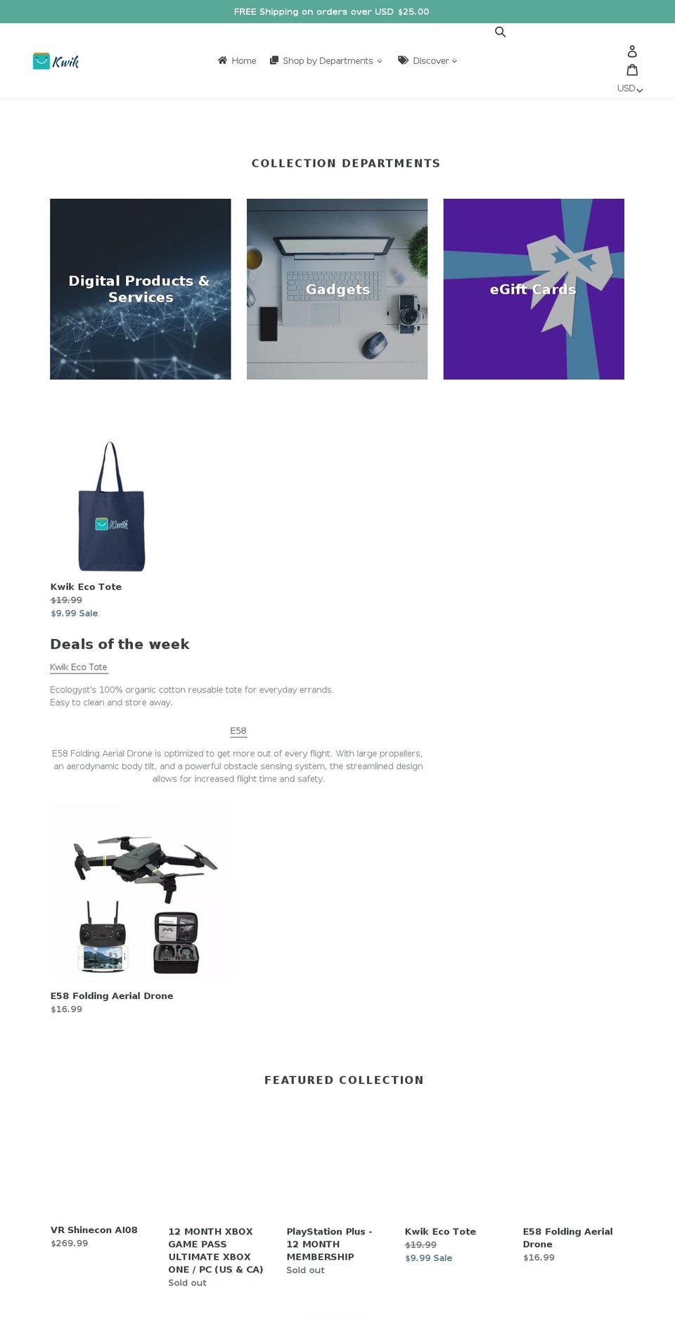 kwik.shop shopify website screenshot