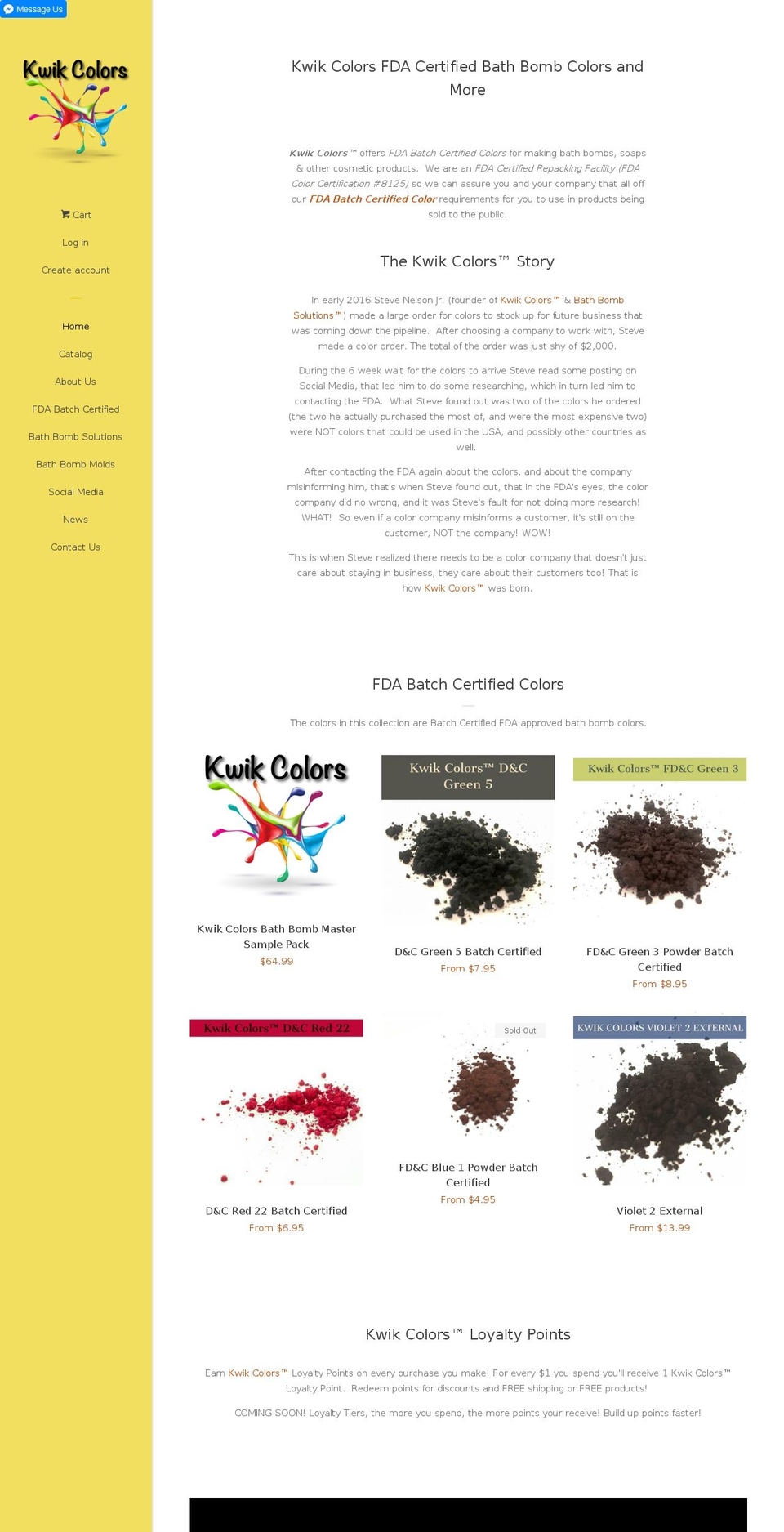 kwikcolors.com — Shopify storefront screenshot