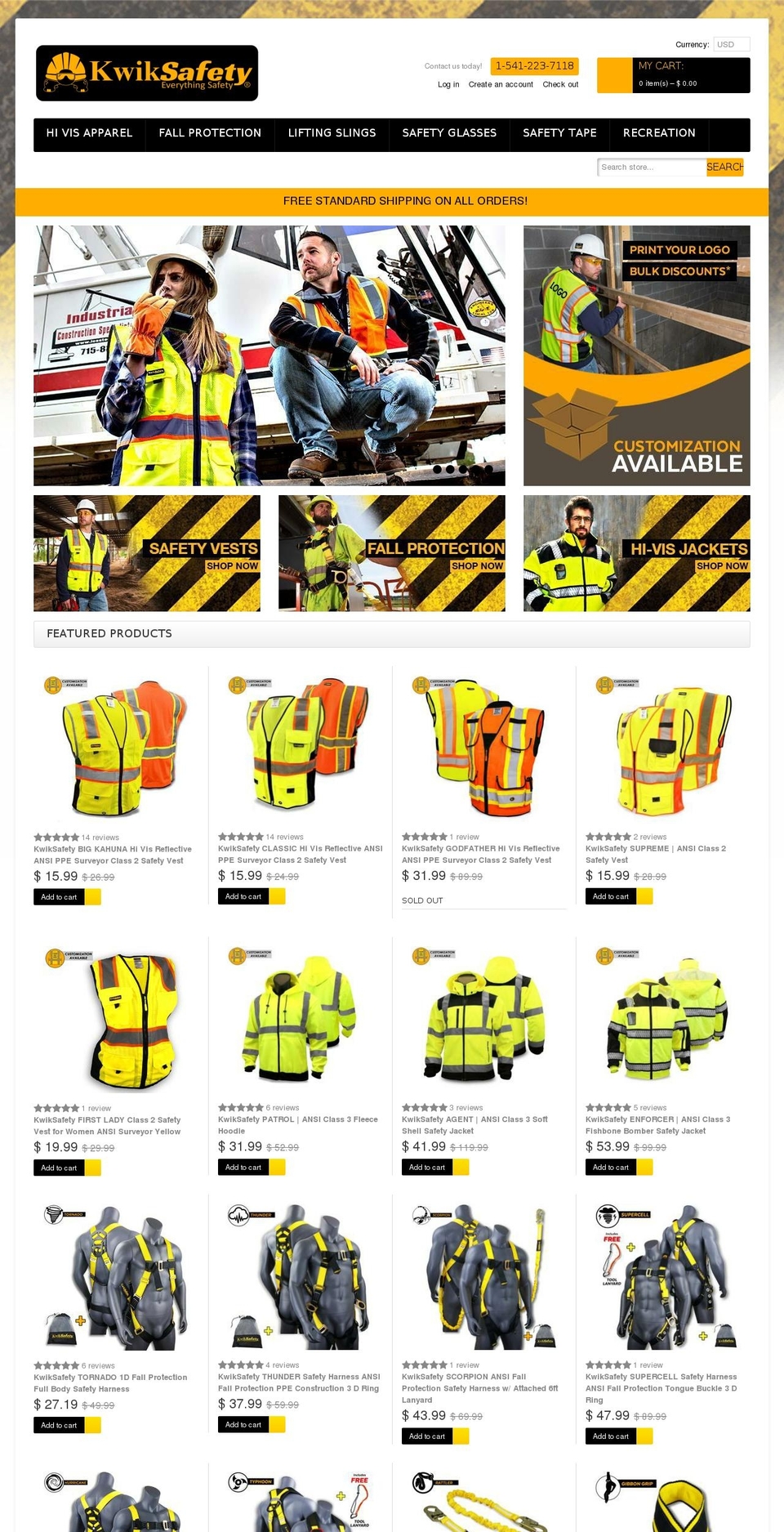 kwiksafety.com shopify website screenshot