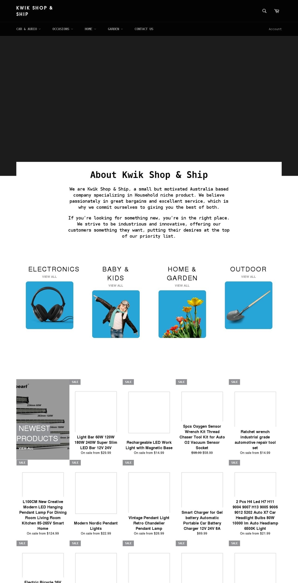 kwikshopnship.com.au shopify website screenshot